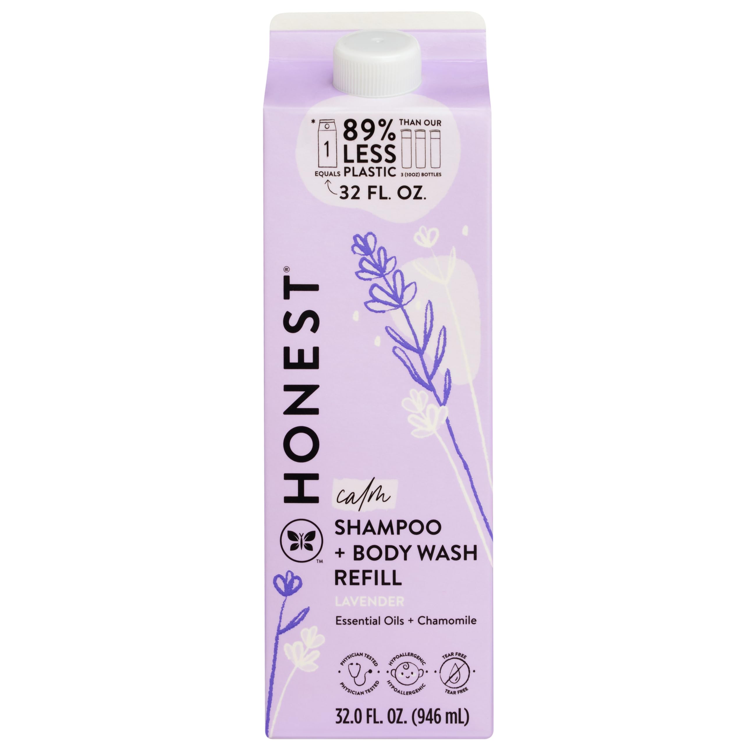 The Honest Company 2-in-1 Cleansing Shampoo Body Wash Gentle for Baby, Naturally Derived, Tear-free, Hypoallergenic, Lavender Calm, 18 fl oz Halalzen