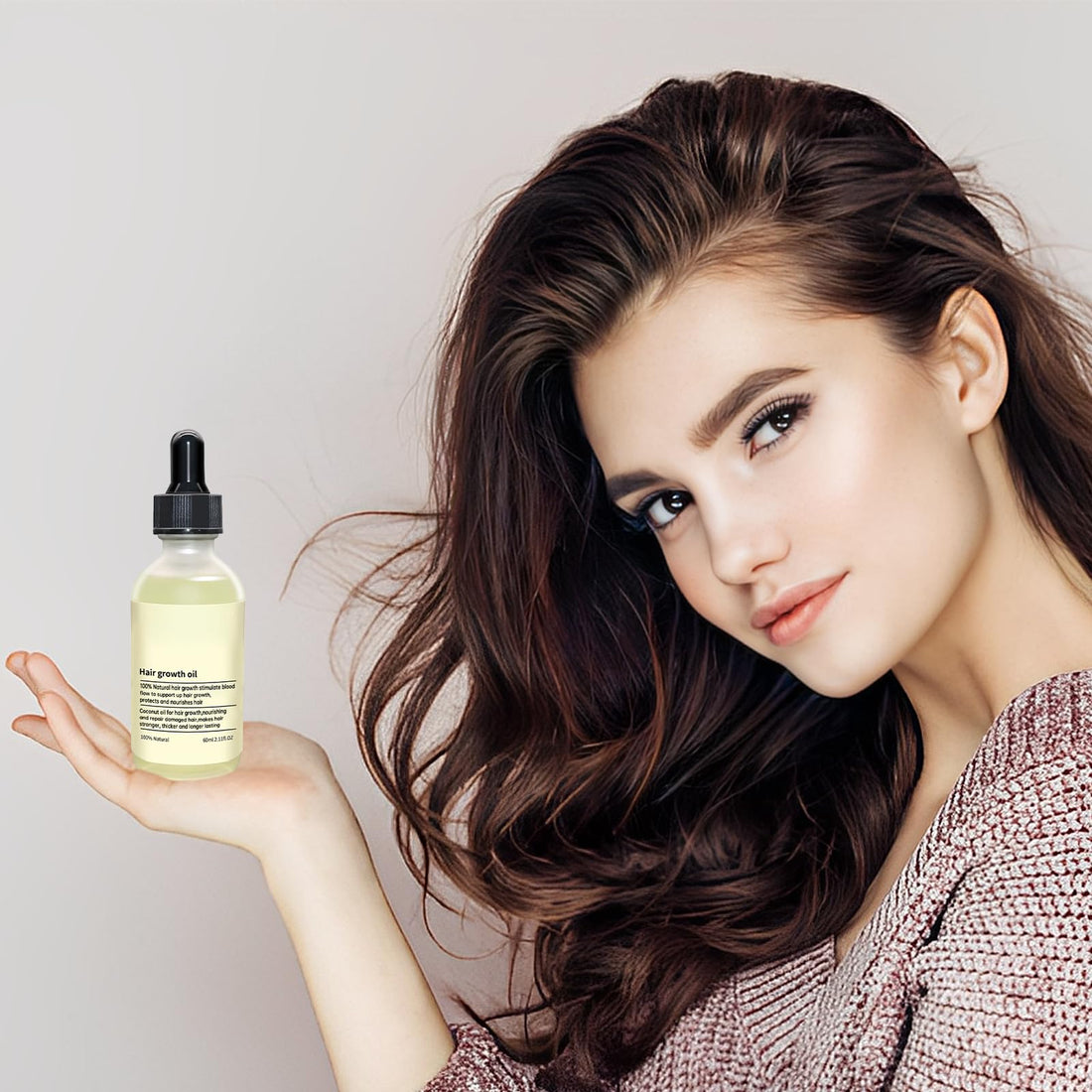 Veganic Hair Oil,100% Natural Growth With Caffeine,Biotin,Coconut,Macadamia,Rosemary and Castor for Growth,Thickening Hair Mask & Loss Treatment,60ml