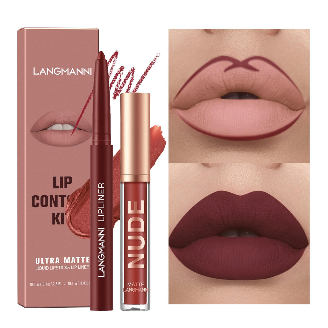 LANGMANNI 6 Matte Lipstick with 6 Lipliners Durable Lip Gloss,Long-Lasting&Waterproof Non-Stick Cup High Pigmented Velvet Lipgloss Kit,Beauty Cosmetics Gift for Girls(12PCS) Halalzen