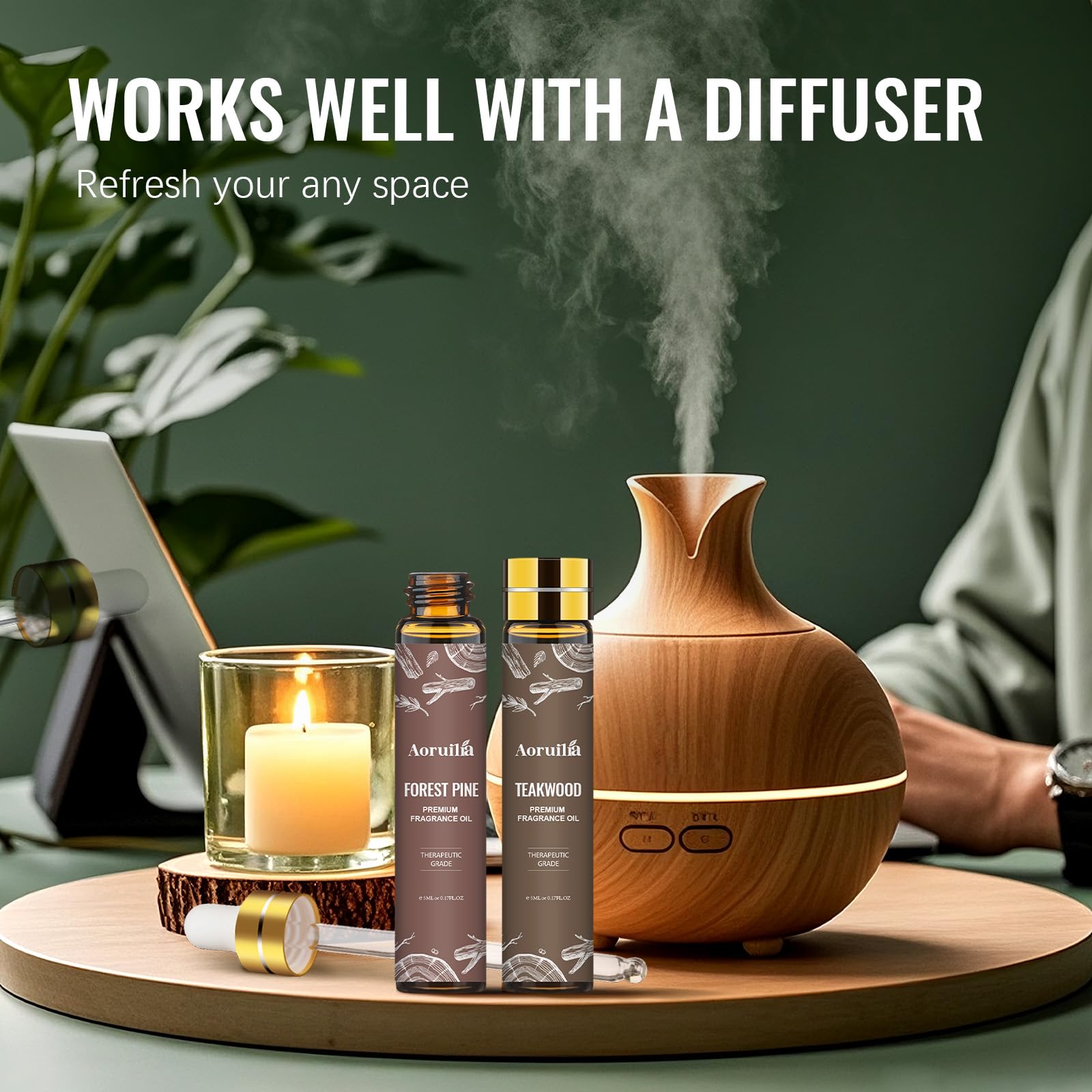 Clean Essential Oils Set 6 x 10ml, Laundry Fragrance Oils for Diffusers, Soap Making - Eucalyptus & Cotton, Bergamot Black Tea, Cardamom & Cedar, Baby Powder, Clean Breeze, Fresh Linen