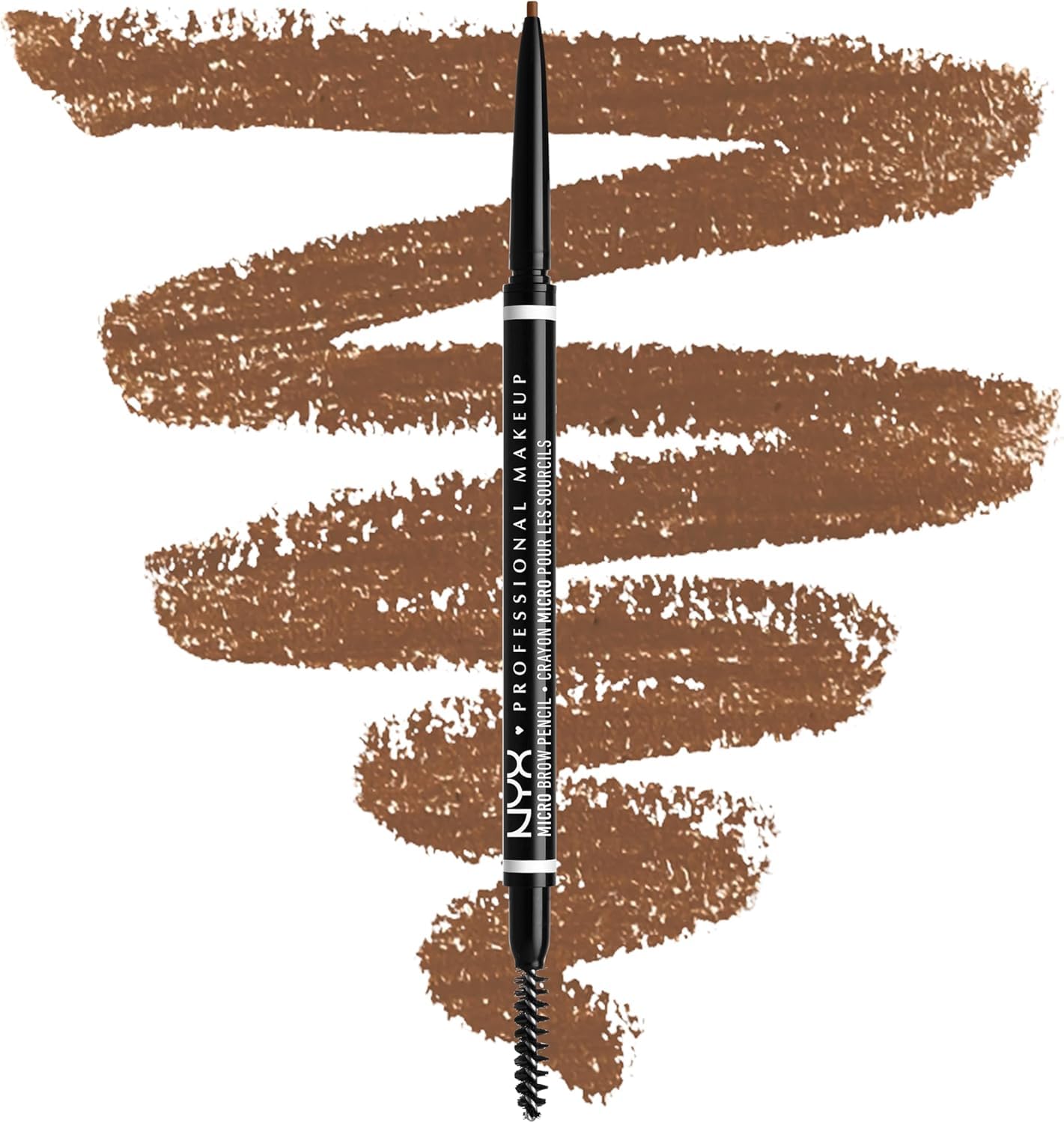 NYX Professional Makeup Brow Pencil, Micro Brow Dual Ended Ultrafine Pencil Tip with Mechanical Brow Tool and Spoolie Brush, Vegan Formula, Shade: Ash Brown