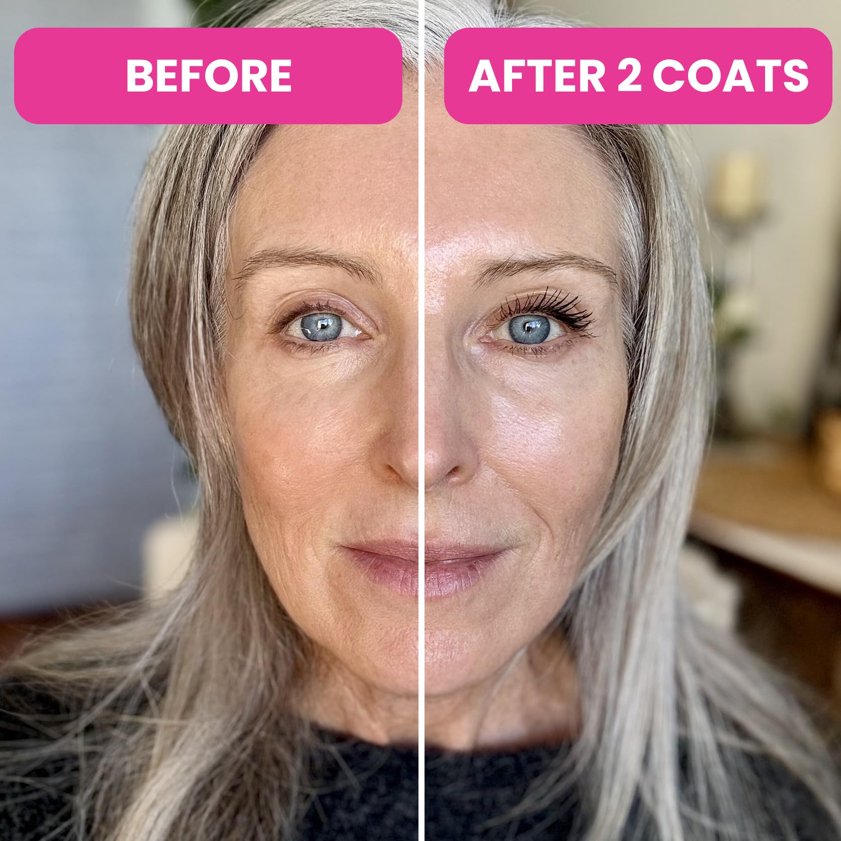 Prime Prometics PrimeLash Mascara for Older Women – Volumizing, Incredible Length in 2 Coats – Long-Stay, Zero Clumps, Hypoallergenic (Black)