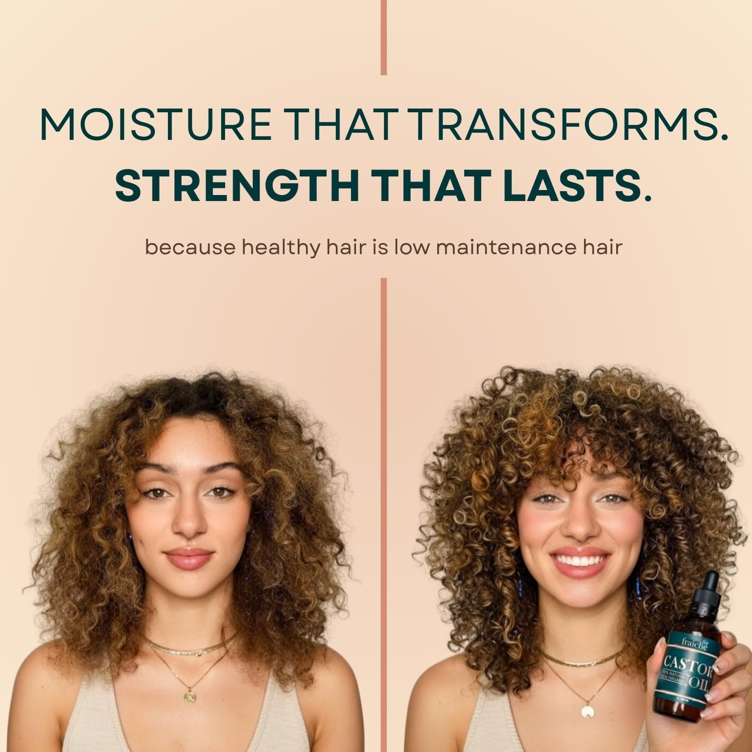 Live Fraiche Organic Castor Oil Lash Serum for Hair Growth, Eyebrow Eyelash Growth Serum, 100% Pure Cold Pressed Hexane Free (2oz Glass Bottle + FILLED Mascara Tube) Halalzen