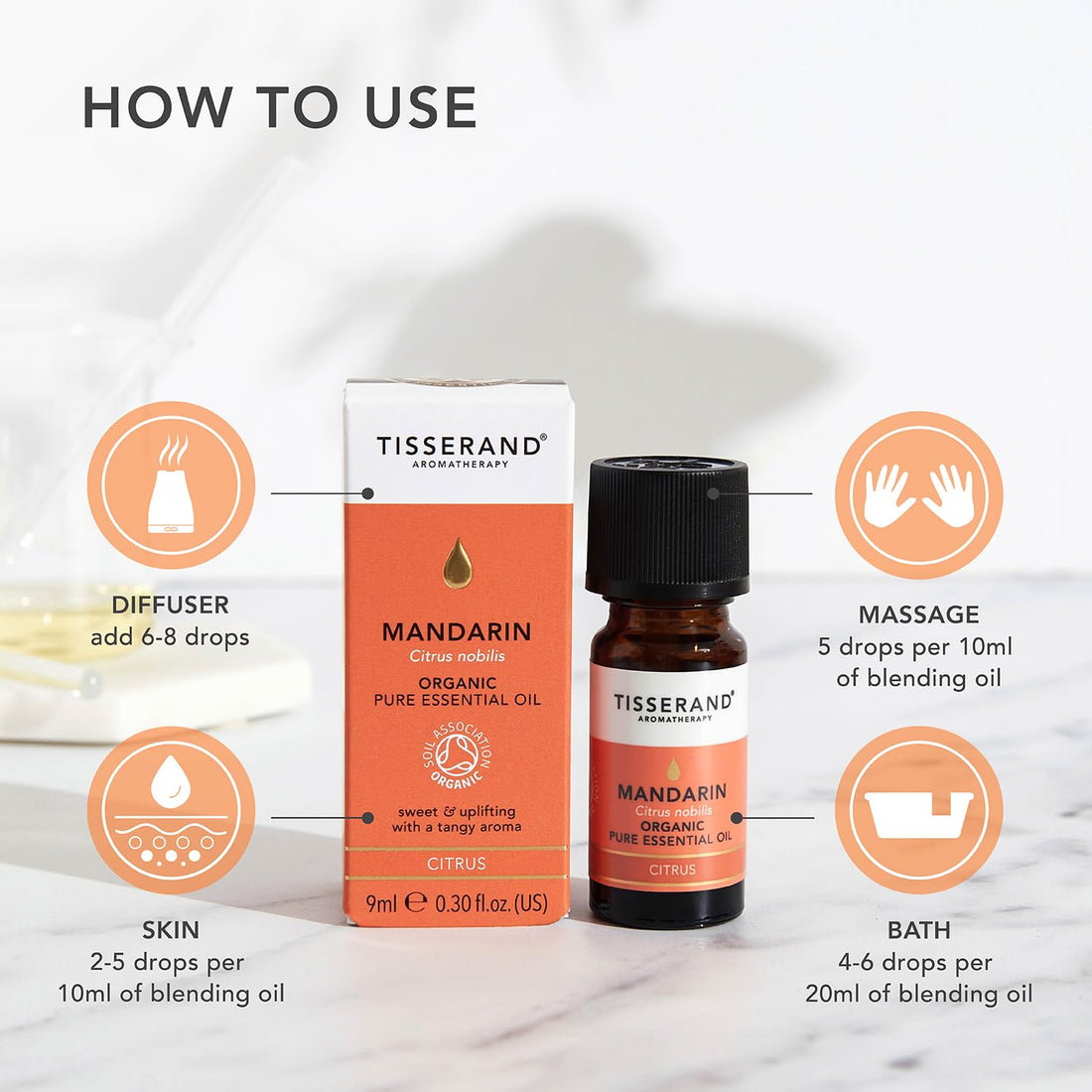 Tisserand Aromatherapy,Lavender - Organic Essential Oil,Massage Oil, Aromatherapy Oil, Skin Oil, Oil for Diffuser,100% Pure Essential Oil - 9ml