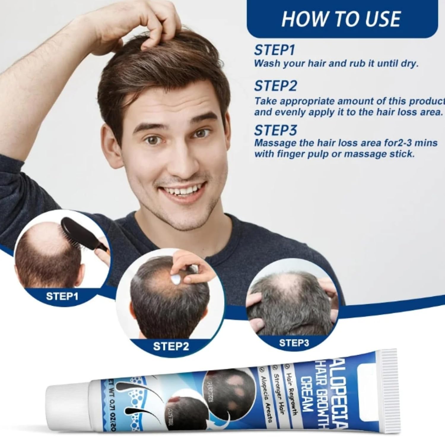 Alopecia Ha-ir Growth Cream,H-air Los/s Treatment for Women,H-air Loss Treatment for Men,Rogaine H-air Regrowth Men，Scalp Nourishing Anti Hair Loss Serum,Hair Thinning,Scalp Moisturizer，20g