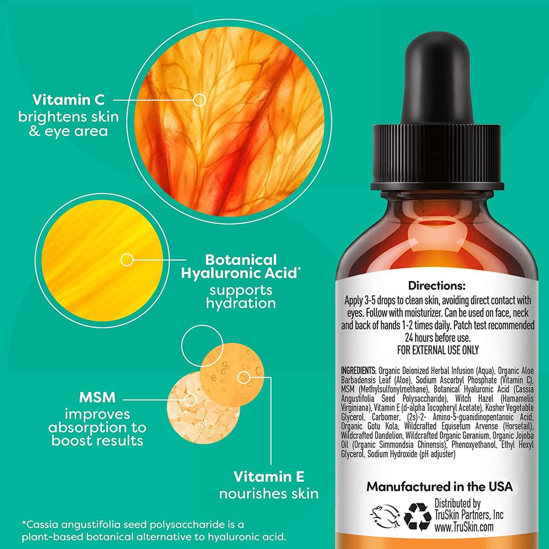 TruSkin Vitamin C Serum for Face – Anti Aging Face Serum with Vitamin C, Hyaluronic Acid, Vitamin E – Brightening Serum for Dark Spots, Even Skin Tone, Eye Area, Fine Lines & Wrinkles, 1 Fl Oz 30ml