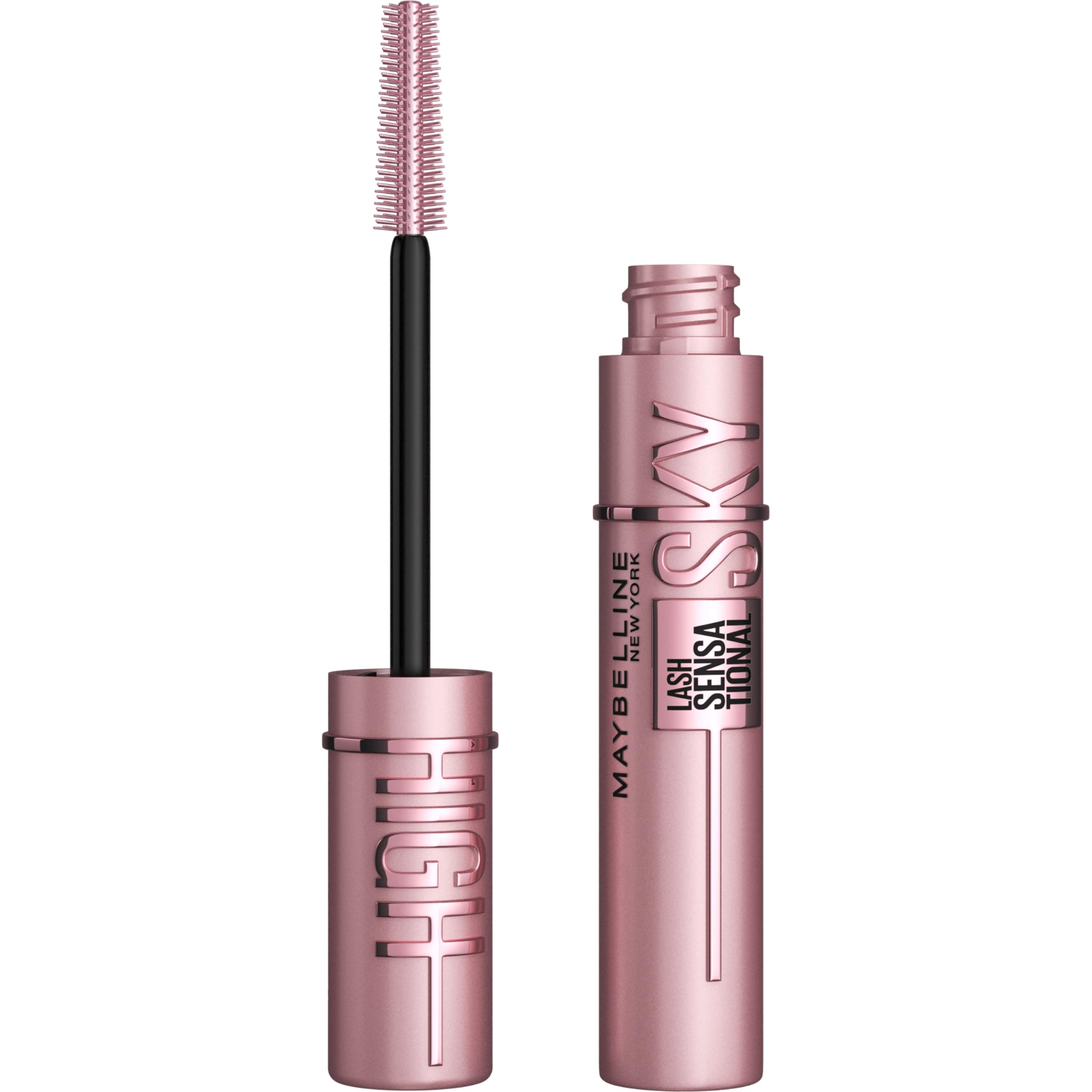 Maybelline Lash Sensational Sky High Washable Mascara Make-up, Volumen, Verlängerung, Definition, Schwung, Multiplikation, aufbaufähige Formel, Very Black, 1 Stück