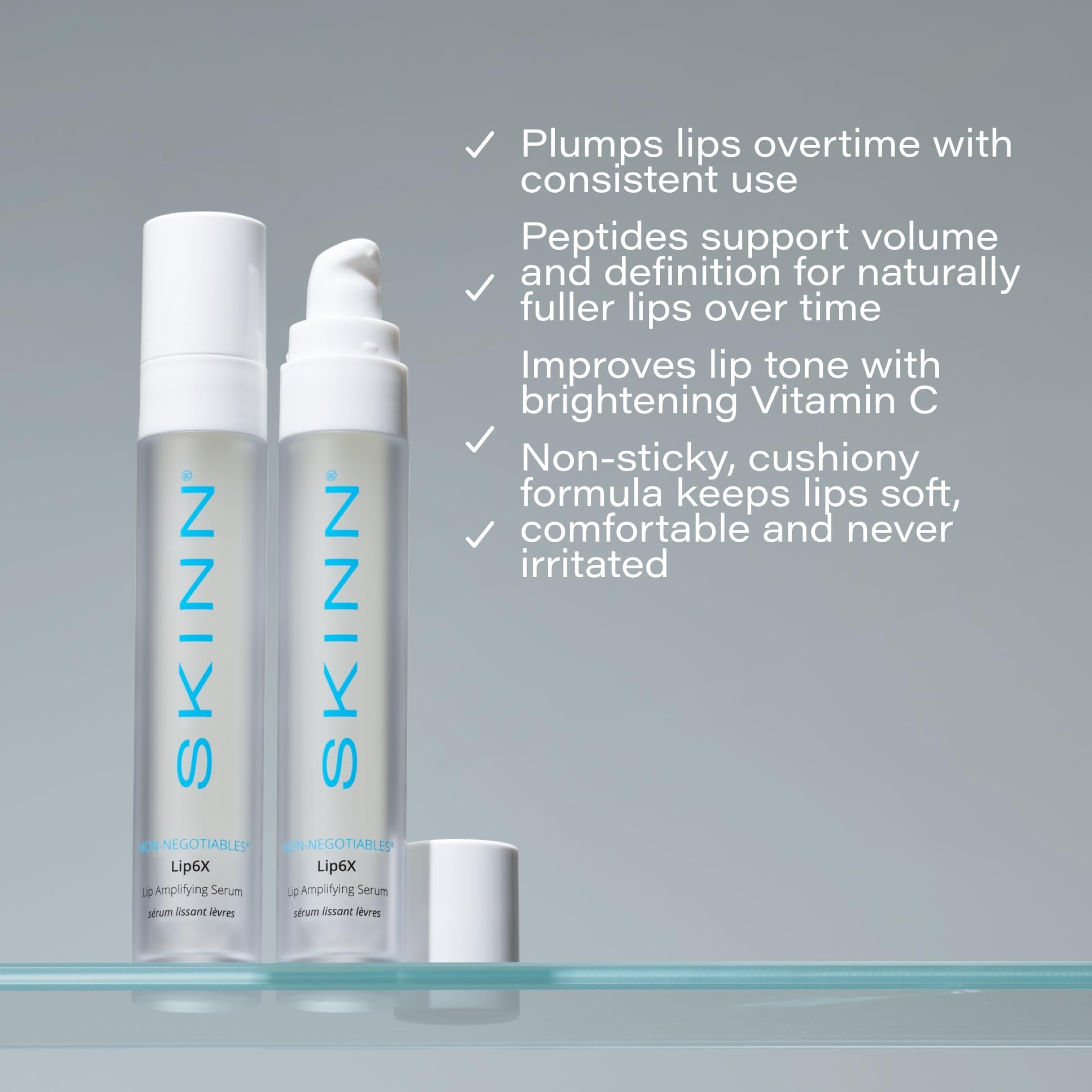 SKINN Lip Amplifying Serum, Lip6X with Peptides - Deep Moisturizing Serum Plumps, Hydrates & Smooths Lips & Boosts Collagen Production - Lip Care Products for Women Halalzen