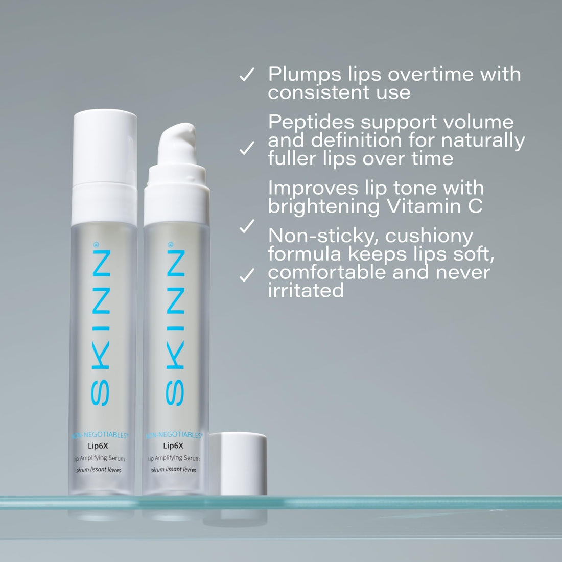 SKINN Lip Amplifying Serum, Lip6X with Peptides - Deep Moisturizing Serum Plumps, Hydrates & Smooths Lips & Boosts Collagen Production - Lip Care Products for Women Halalzen