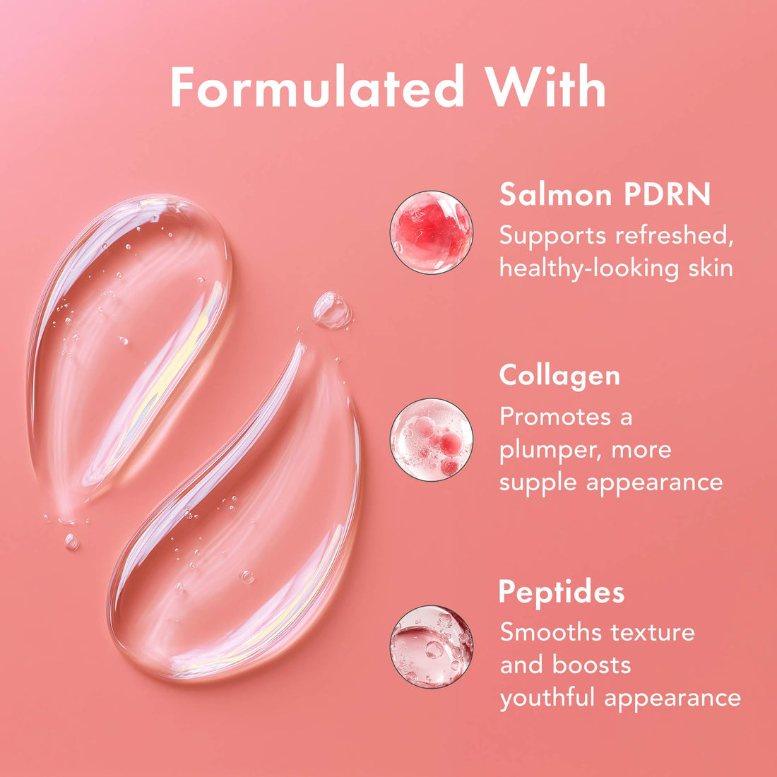 Rael Beauty Collagen + PDRN Face Masks - Korean Skincare for Glass Skin, Smoothing, Salmon PDRN & Hydrolyzed Collagen & Hyaluronic Acid, Anti-Slip Grip, Fragrance & PEGs & Cruelty Free (4 Sheets)
