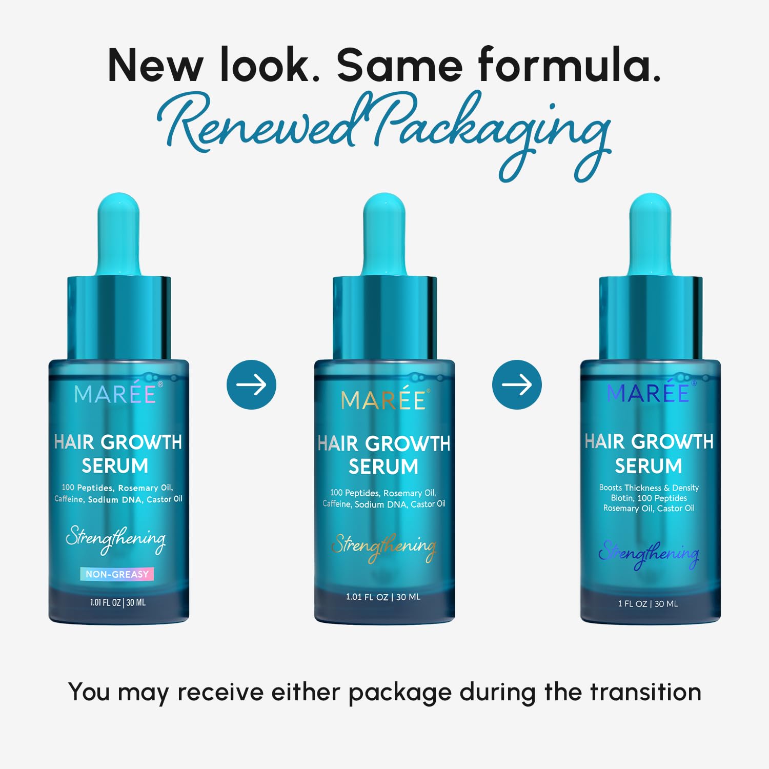 MAREE Haarwuchsserum - Koffeinpeptide Rizinus-Rosmarinöl für Haarwuchs - Produkte für Frauen & Männer - Haaröle für Haarwuchs - Haarwuchsmittel - Kopfhautserum - Suero Para El Cabello