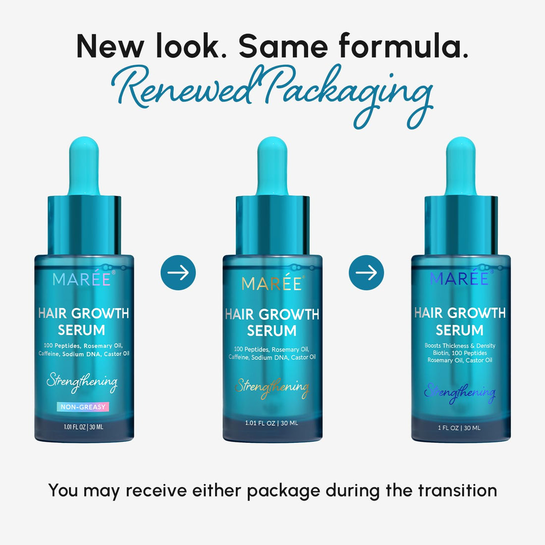 MAREE Haarwuchsserum - Koffeinpeptide Rizinus-Rosmarinöl für Haarwuchs - Produkte für Frauen & Männer - Haaröle für Haarwuchs - Haarwuchsmittel - Kopfhautserum - Suero Para El Cabello