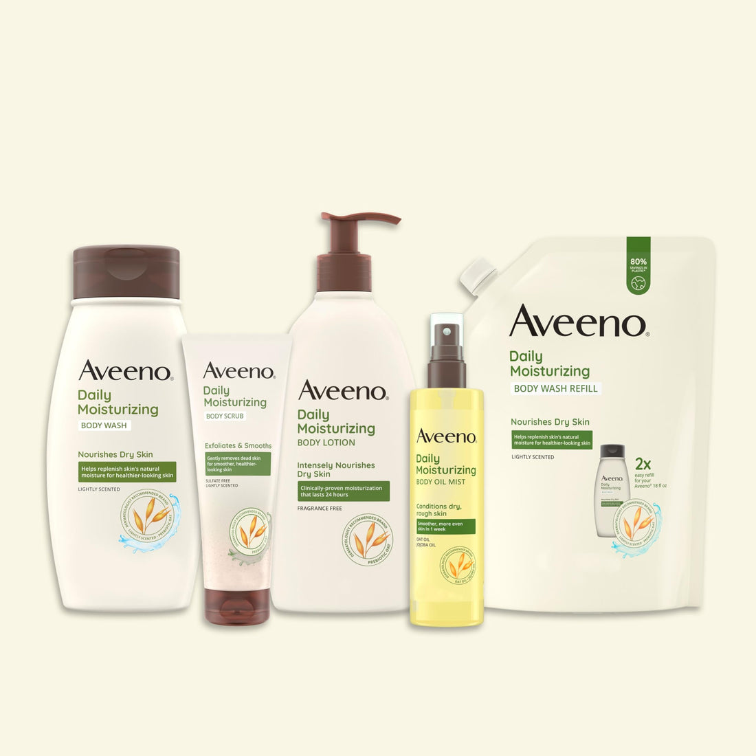Aveeno Daily Moisturizing Body Oil Mist with Oat Oil and Jojoba Oil for Rough, Dry, Sensitive Skin, Nourishing Body Spray for Smoother, More Even Skin, Paraben- & Silicone-Free, 6.7 fl. oz