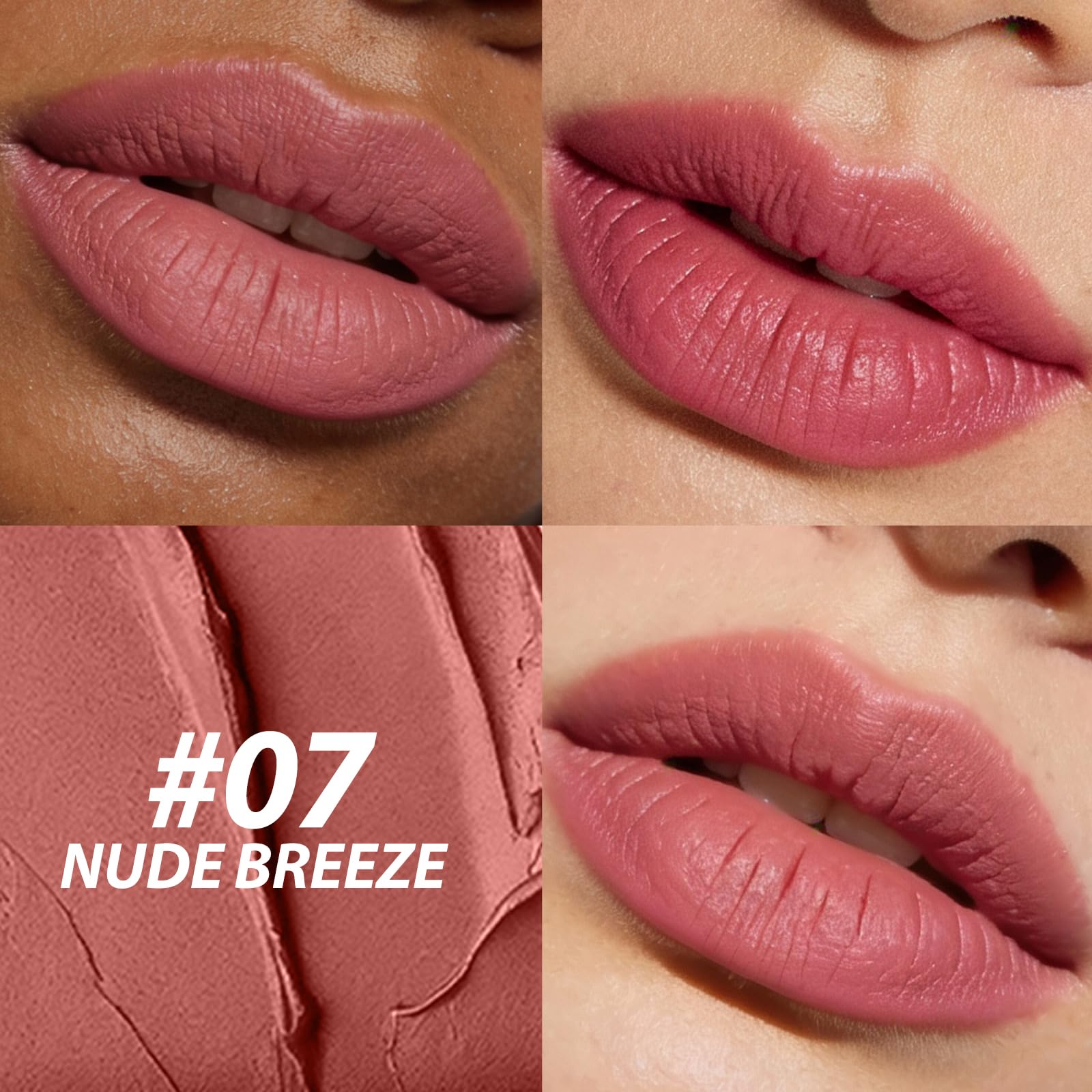 12Pcs Velvet Matte Lipstick Nude Matte Soft Dark Color Stick High Pigmented Long-Lasting Waterproof Lip Stick Lip Balm Beauty Cosmetics Gift for Women(01#-12#)