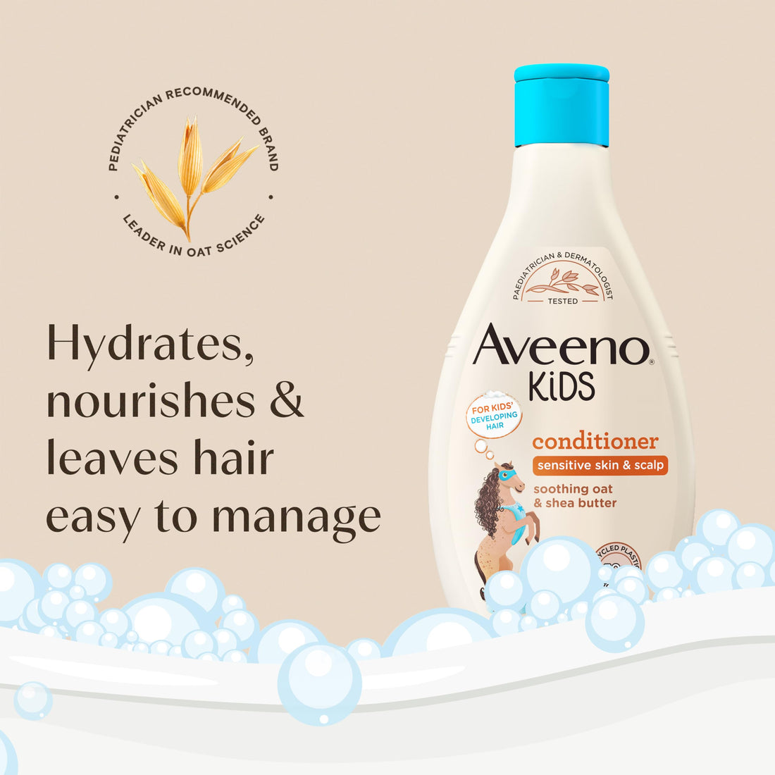 Aveeno Baby Kids Conditioner 250ml | Enriched with Soothing Oat & Shea Butter | Hair Conditioner for Children Developed for Your Little Superhero | Childrens Toiletries Sets
