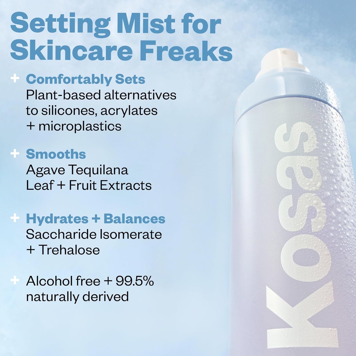Kosas Cloud Set Airy Setting Spray,+ Smoothing Mist – Hydrating Makeup Spray, Alcohol Free, Oil Free, 12-Hour Hold, Minimizes Appearance of Pores,Lightweight Refreshing Face Mist for All Skin Types