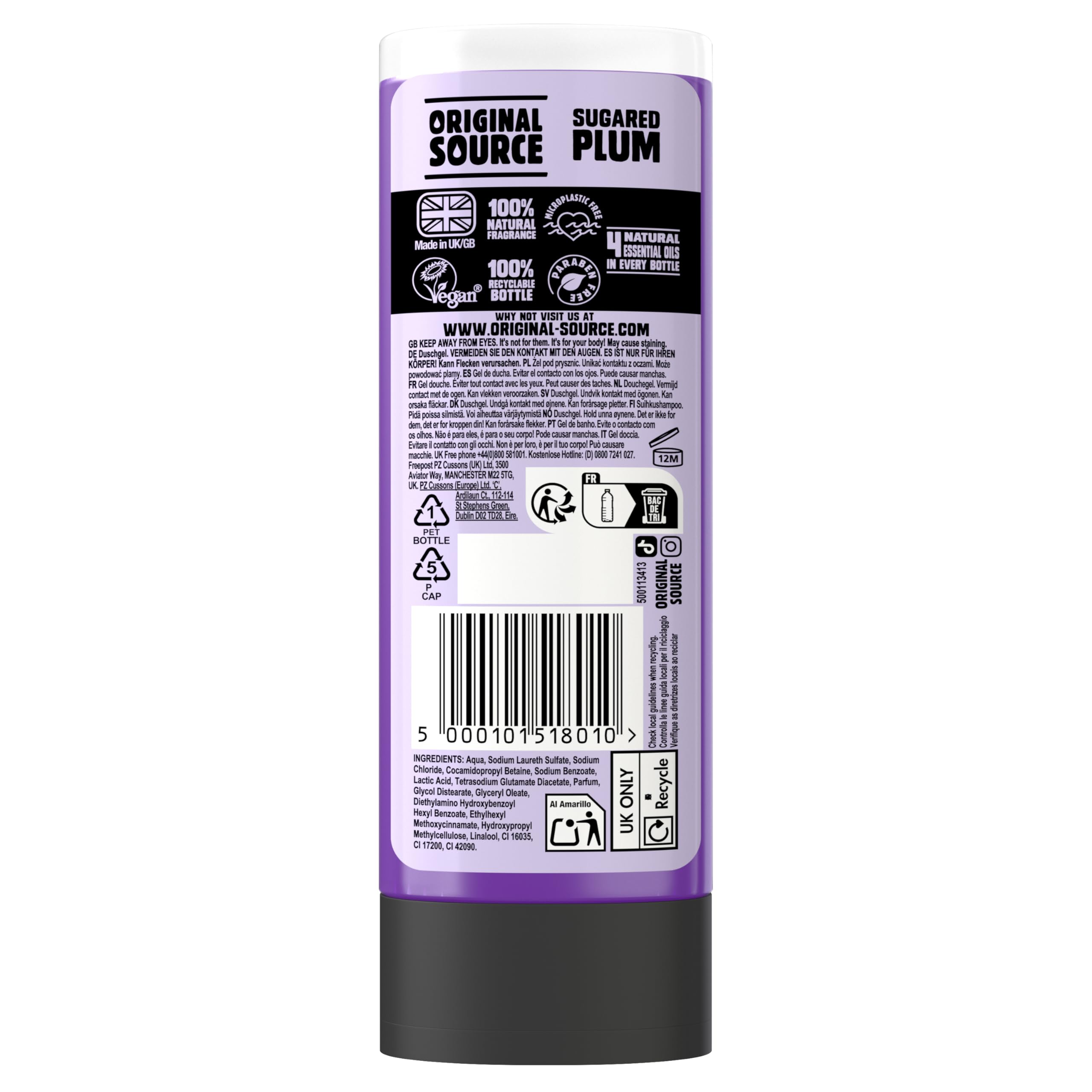 Original Source Coconut & Shea Butter Shower Gel, 6x250ml