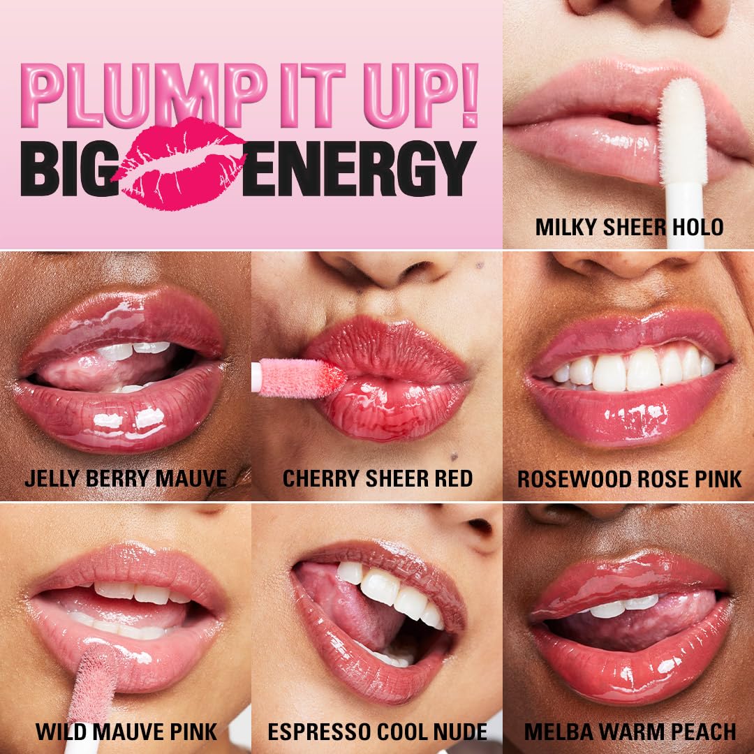 Revolution Beauty, Pout Bomb Plumping Lip Gloss, High-Shine for Glossy, Fuller & Plump Lips with Hyaluronic Acid & Peptides, Vegan & Cruelty-Free, Sheer Milky Nude Halalzen