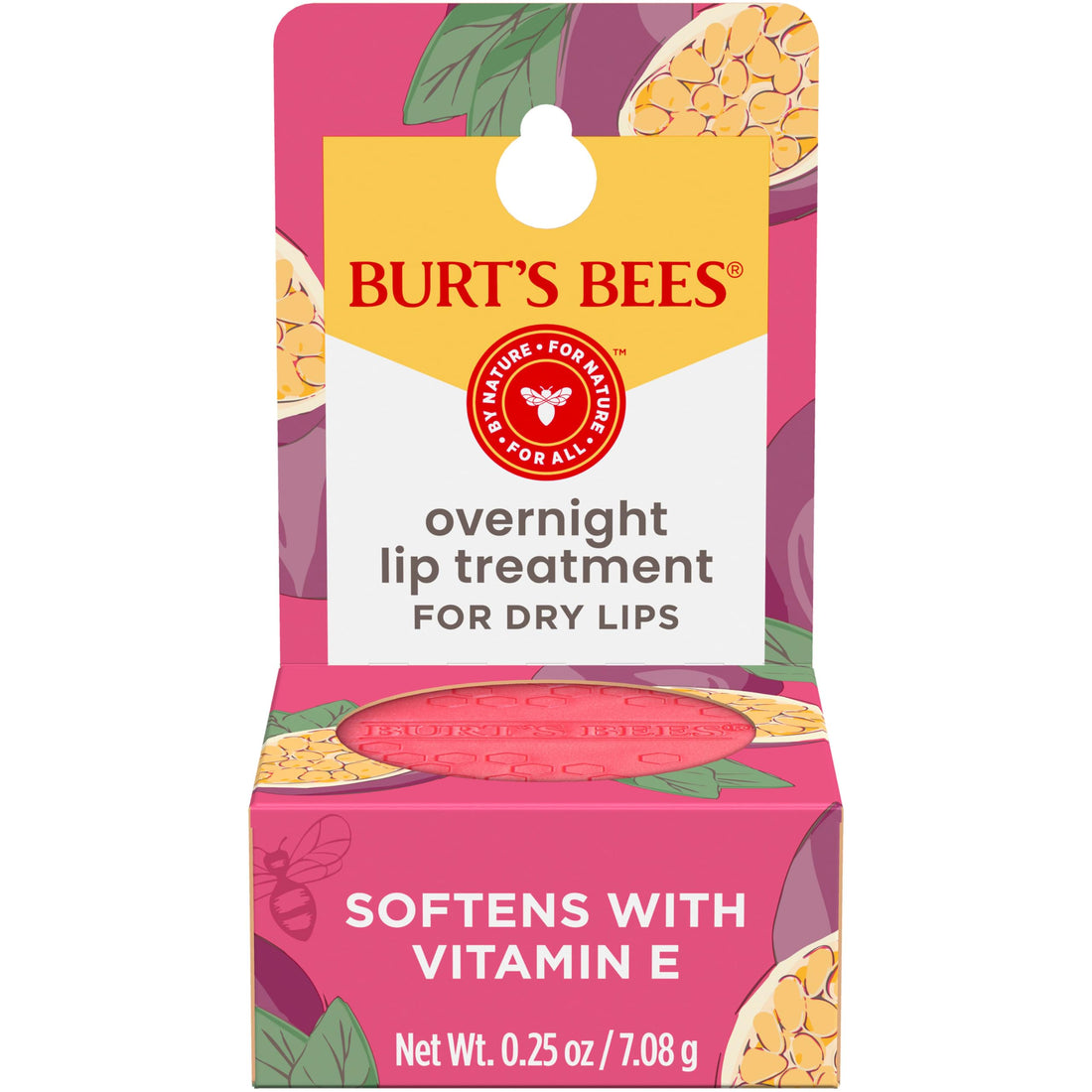 Burt's Bees Overnight Lip Sleeping Mask, 0.25 oz - Moisturizing, Hydrating, Exfoliating, Reduces Fine Lines, Ceramide Infused, Passionfruit Scent Halalzen