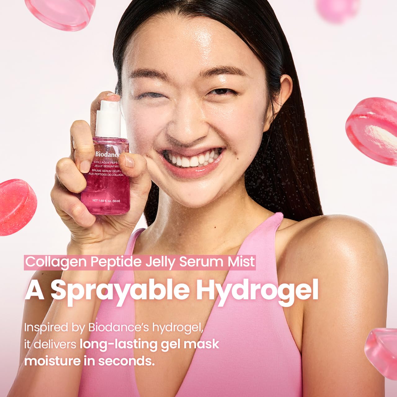 BIODANCE Collagen Peptides Jelly Serum Mist, Hydrating Face Mist, Plumping, Anti-Aging Face Spray, Sprayable Hydrogel, Travel Essentials & Self Care Gifts for Women, Korean Skin Care | 1.69 fl.oz Halalzen