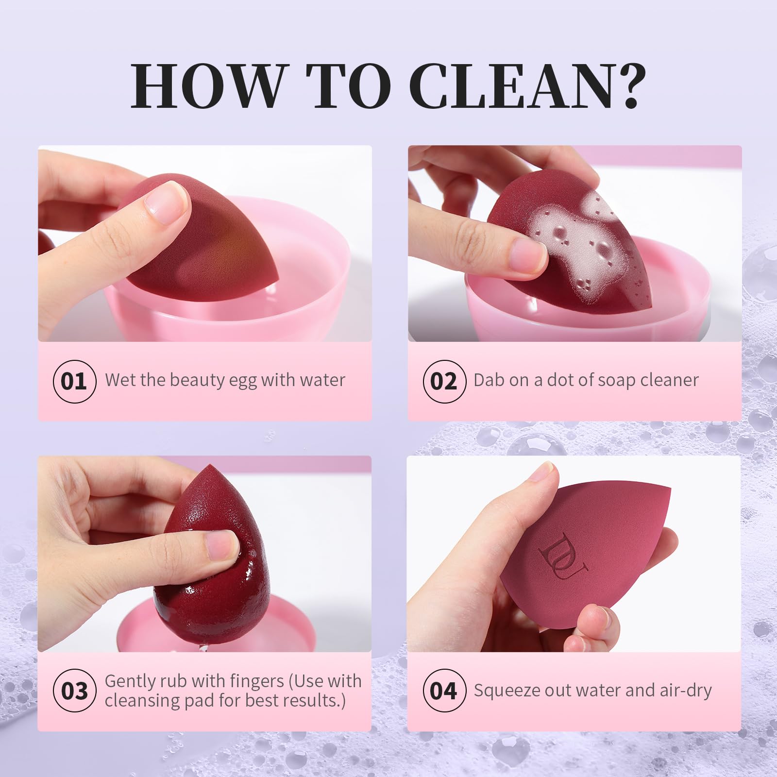 DUcare Makeup Brush Cleaner – Solid Soap Cleanser & Silicone Pad | Clean synthetic & natural bristles. Clean Beauty Blenders. Keep brushes soft. Coconut oil formula. For daily use & travel. Halalzen
