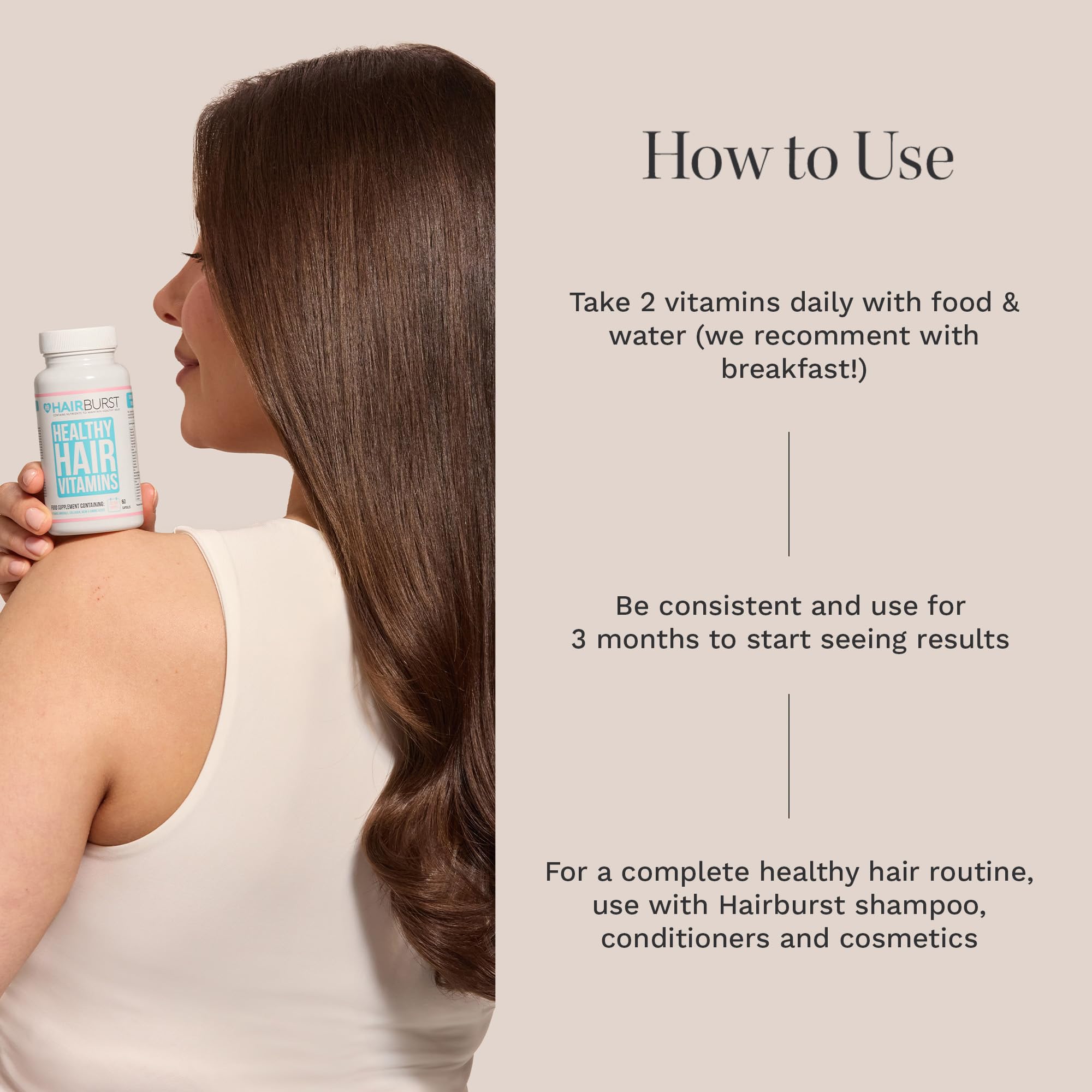 HAIR BURST Biotin Hair Growth Vitamins with Added Selenium & Zinc - Multi-Vitamin Benefits, Enhanced with 23 Vitamins & Minerals to Support Overall Health - 30 Day Supply