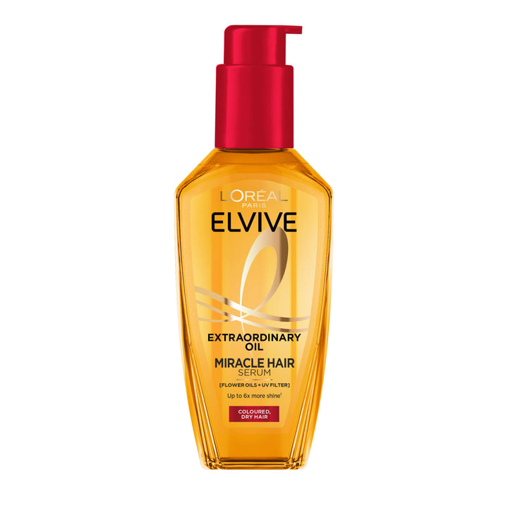 L'Oréal Elvive Extraordinary Oil for Colored Hair, 100ml Nourishing Serum with 6 Flower Extracts for Luminous Shine & Smoothness, Conditiong Treatment & Styling Product Halalzen