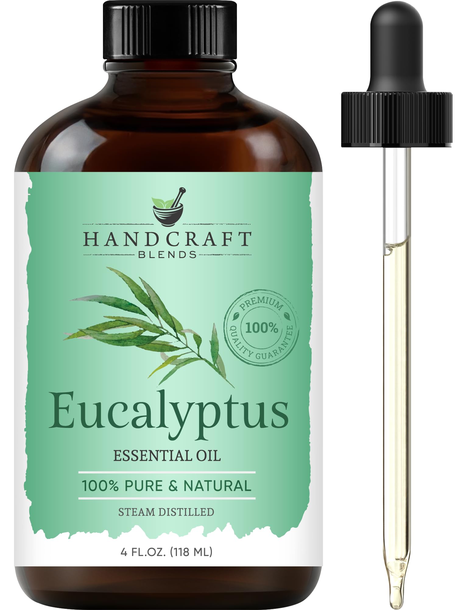 Handcraft Blends Eucalyptus Essential Oil - Huge 118 ml - 100% Pure and Natural - Premium Grade with Glass Dropper