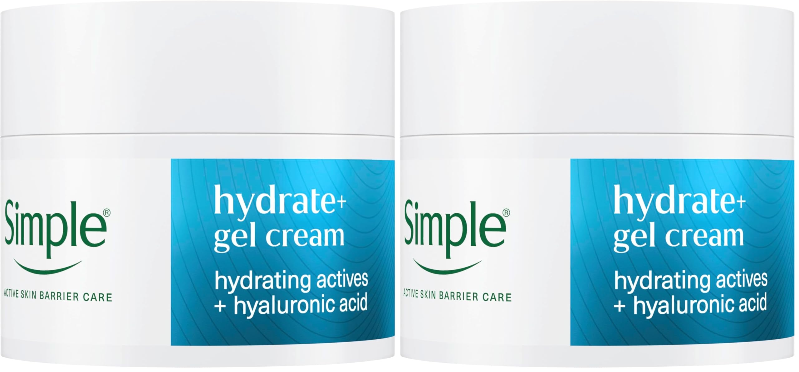 Simple Hydrate+ Facial Moisturiser, Hydrating Actives + Hyaluronic Acid, Multi-Layer* Hydration up to 100 Hours, Gel Cream Day Moisturiser for Sensitive Skin, 50 ml