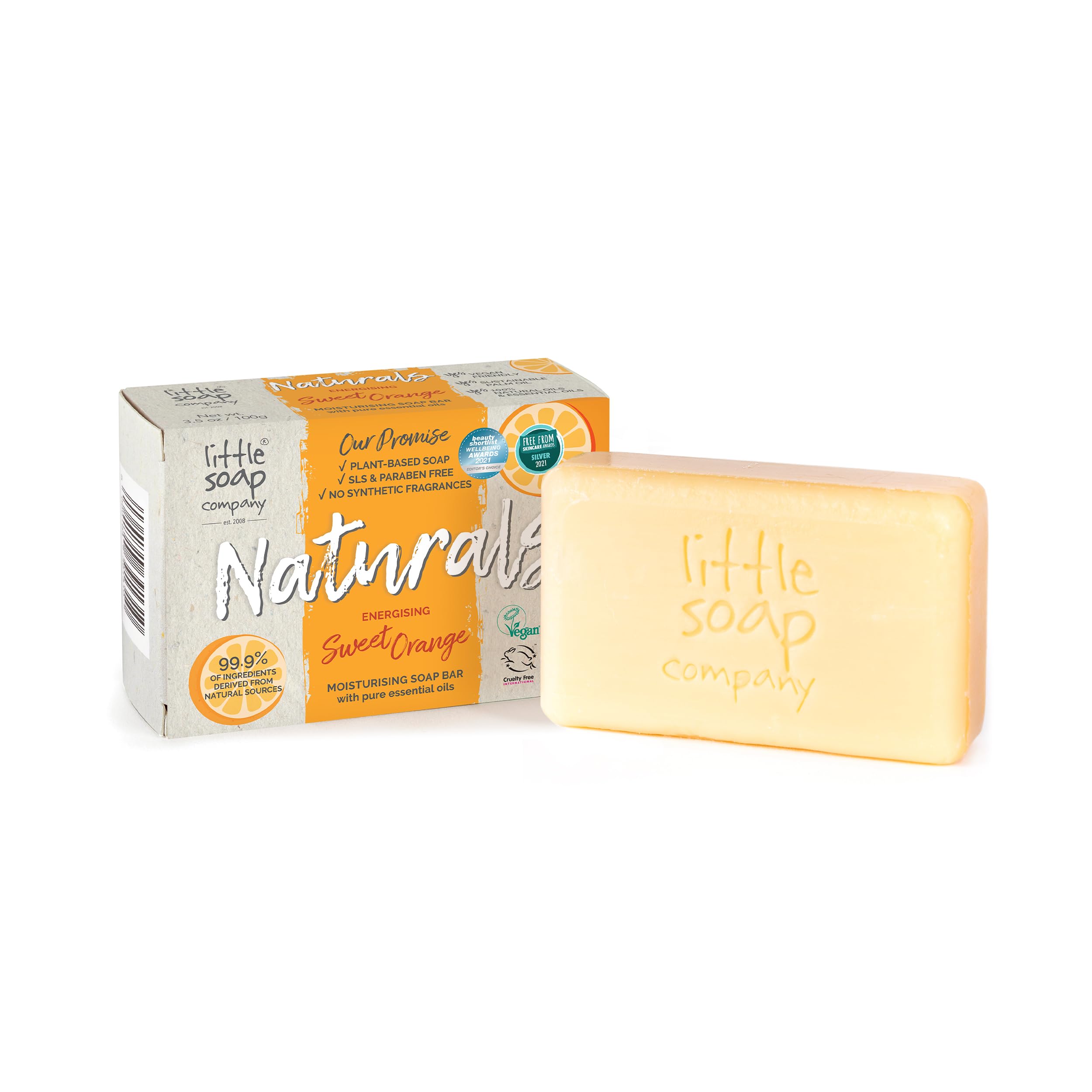 Little Soap Company Natural Range - Citrus & Lavender Soap Bar 100g | Vegan, Cruelty Free & Eco Friendly Body, Face & Hand Soap | Free from SLS & Parabens | Antibacterial with Cleansing Essential Oils Halalzen