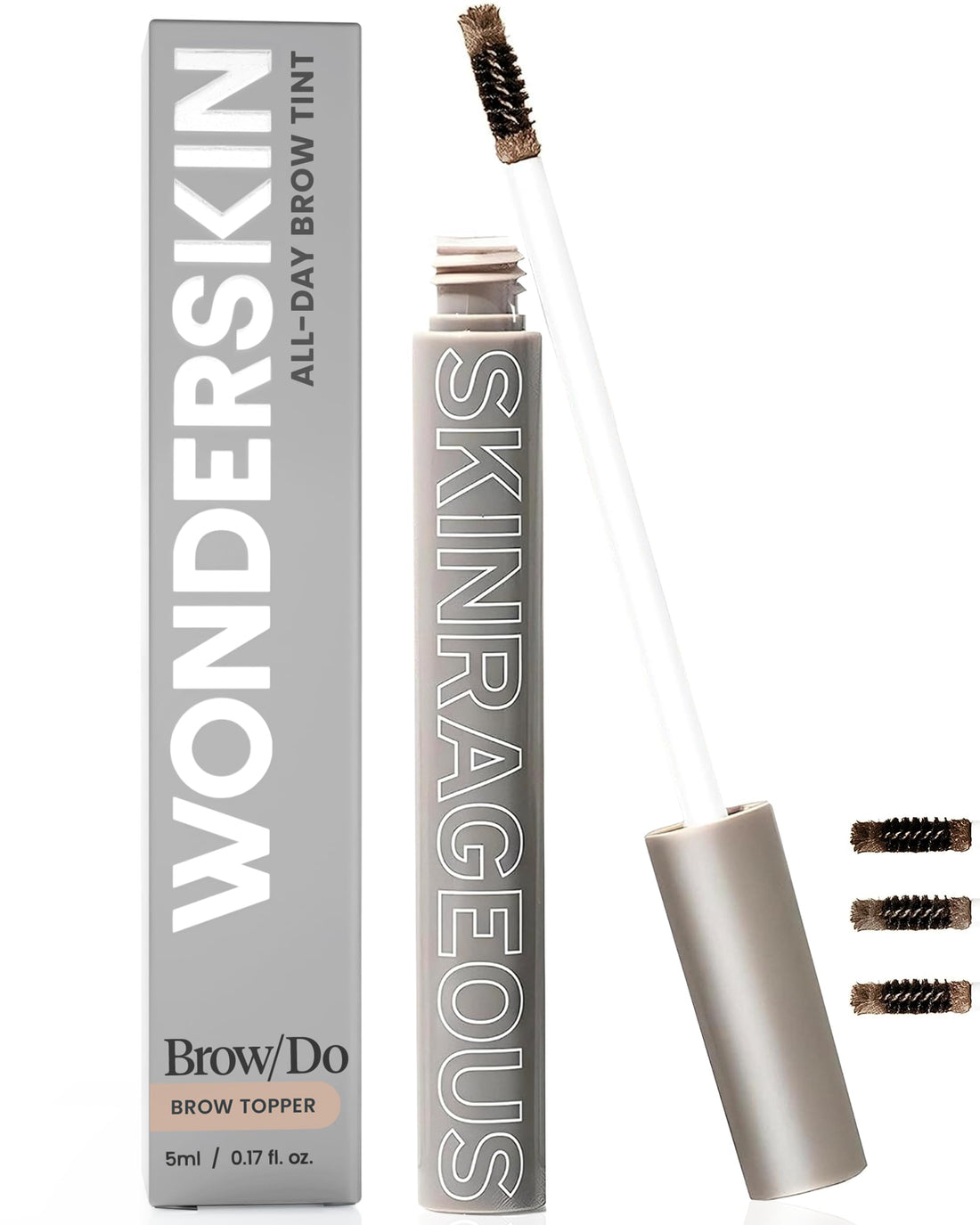Wonderskin Brow/Do Eyebrow Gel Topper - Skinrageous All-Day Eyebrow Tint Mascara, Long-Lasting, Waterproof & Transfer-Proof Brow Gel Topper (Dark Brunette)