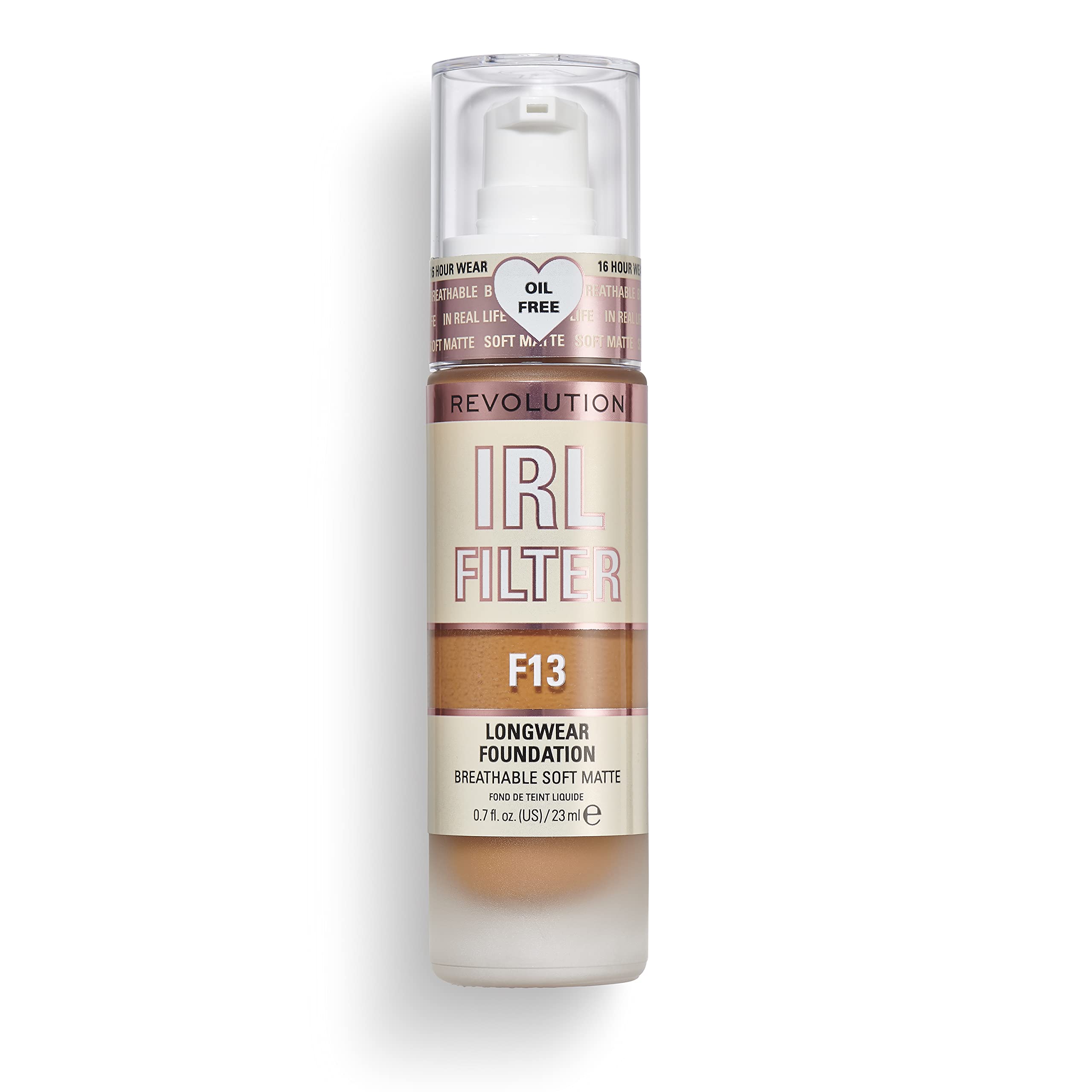 Makeup Revolution IRL Filter, Longwear Foundation, Medium to Full Coverage, Matte Finish, 16 Hour Wear, F5, Fair To Light Skin Tones, 23ml Halalzen
