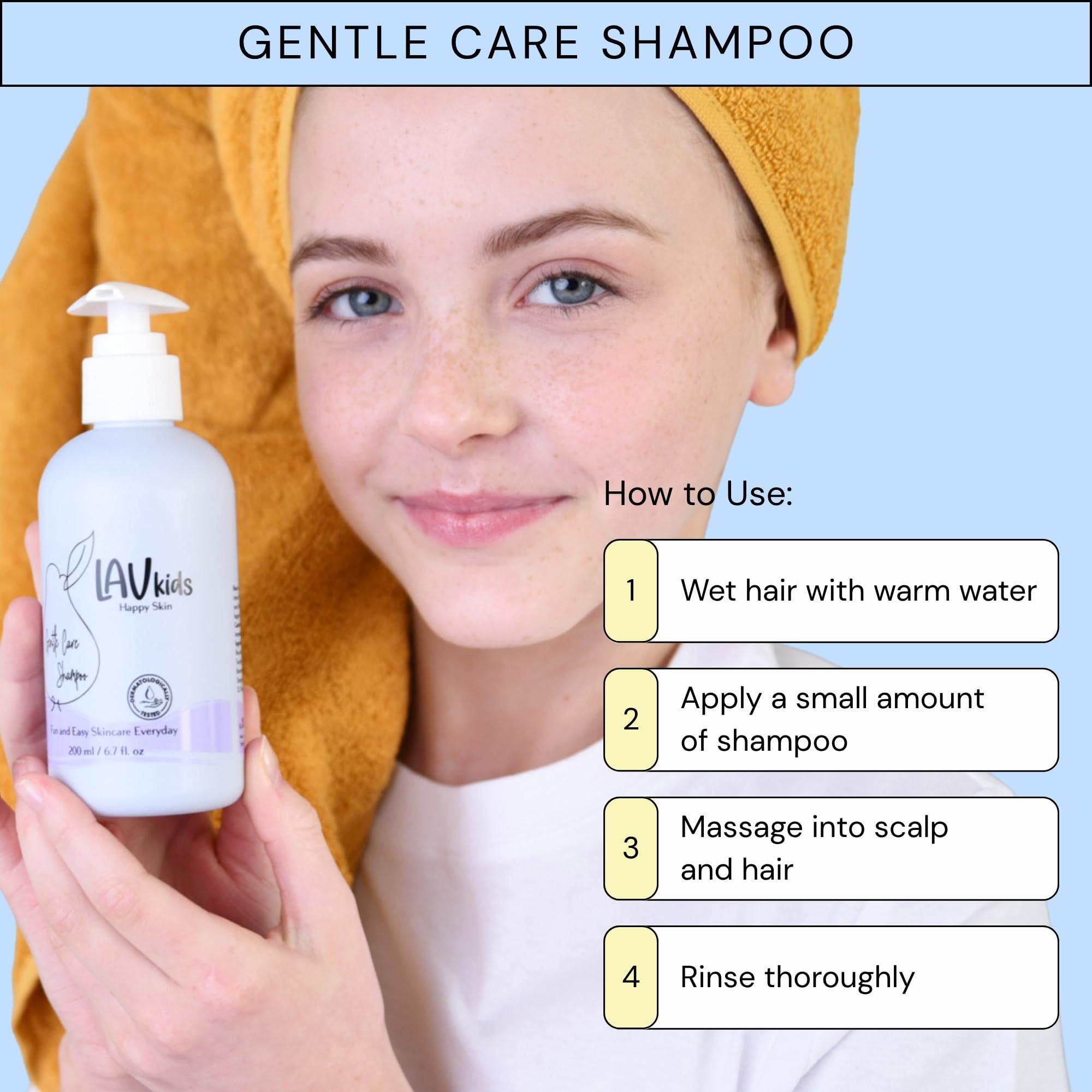 Lav Kids Natural Hair Care Bundle for Daily Use, Algae Extract and Moisturizing (Shampoo + Conditioner)