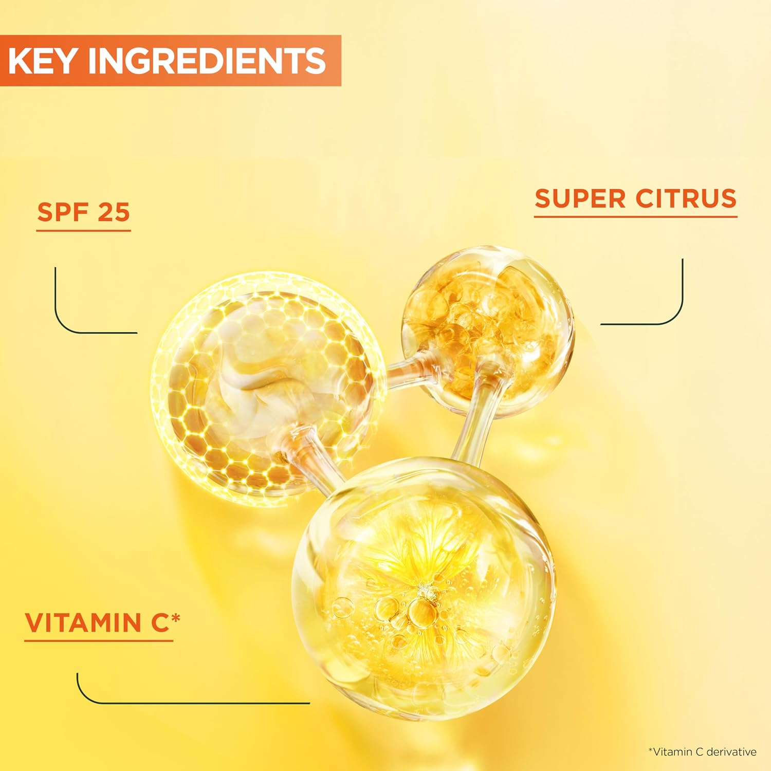 Garnier Vitamin C Serum Cream SPF 25, 2-in-1 Brightening Face Moisturizer with 20% Vitamin C, Hydrates, Protects and Reveals Bright Glowing Skin, Organic, Cruelty-Free & Vegan, All Skin Types, 50ml