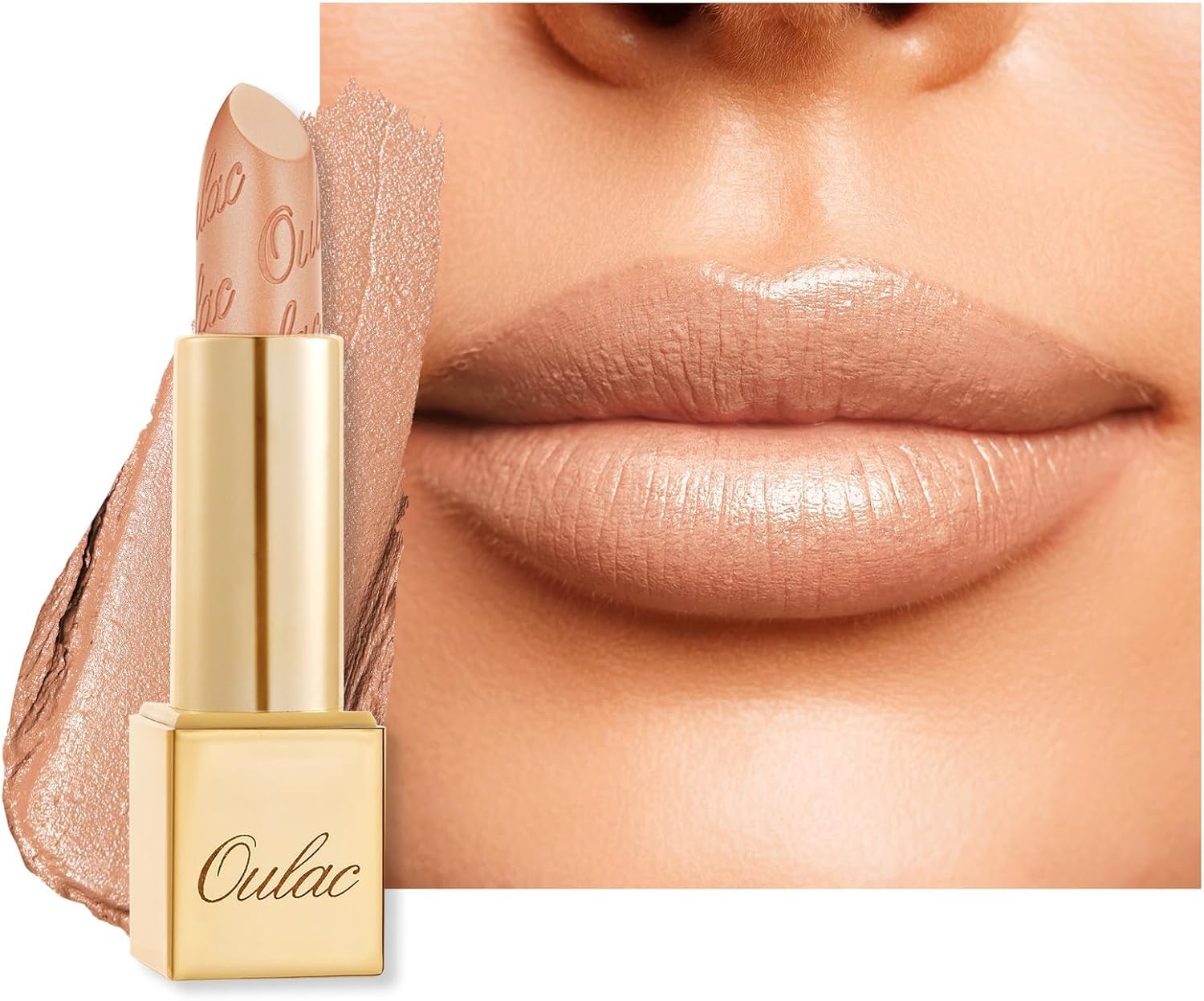 OULAC Metallic Shine Glitter Lipstick, Pink High Impact Lipcolor, Lightweight Soft and Ultra Hydrating, Long Lasting, Vegan & Cruelty-Free, Full-Coverage Lip Color 4.3 g/0.15 HIP & HIPPIE(11) Halalzen