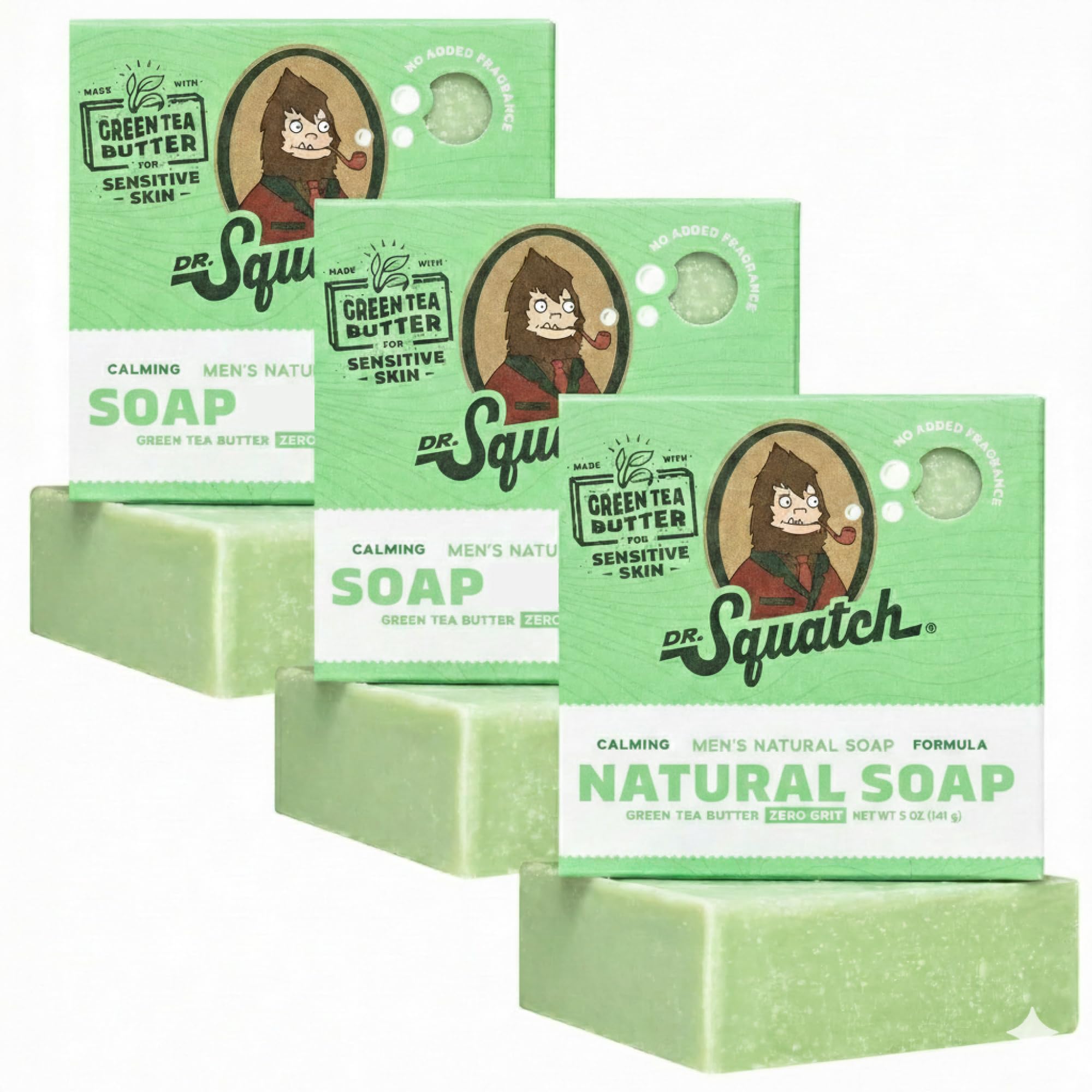 Dr. Squatch Natural Men’s Bar Soap - Cold Process Body Soap Bar with Natural Oils - Gifts for Men - Birchwood Breeze, Fresh Falls & Wood Barrel Bourbon (5 oz, 3-Pack)