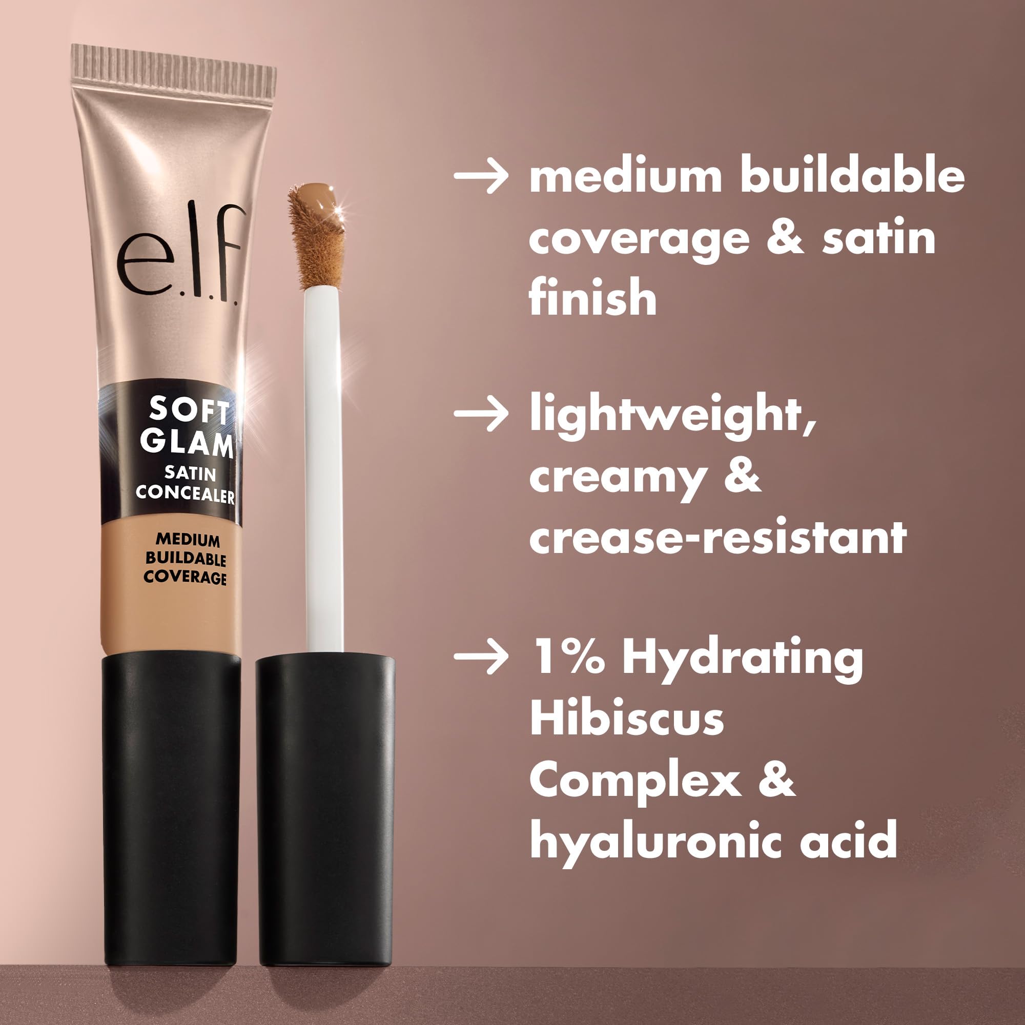 e.l.f. Soft Glam Satin Concealer, Medium Coverage for Blemishes & Under-Eye, Crease-Resistant, Long-Lasting, Vegan & Cruelty-Free, 13 Fair Neutral Halalzen