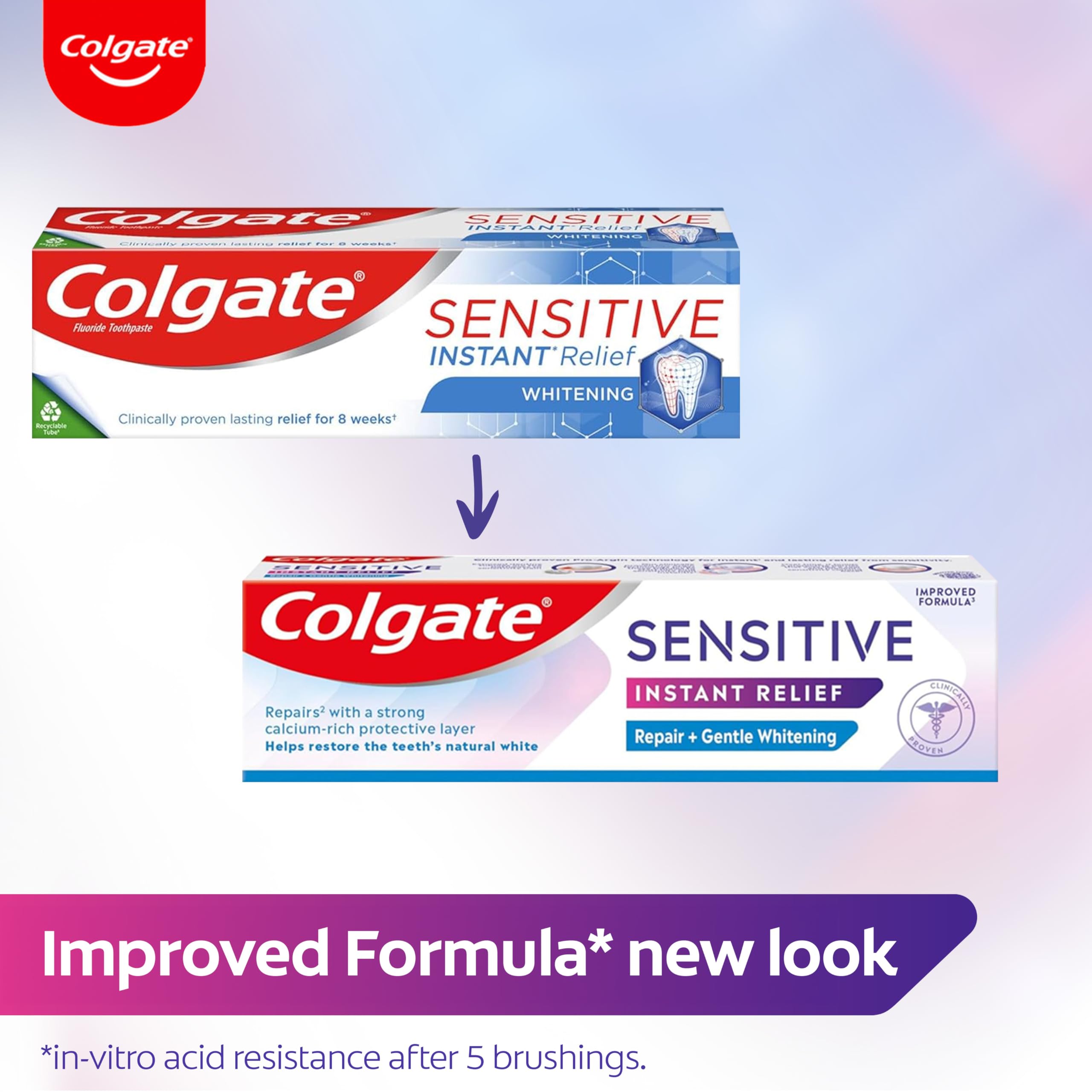Colgate Sensitive Repair & Prevent + Gentle Whitening Toothpaste 75ml, Toothpaste for Sensitive Teeth, Acts in 1 Minute, Seals and Repairs Sensitive Areas of Teeth, Prevents Pain Coming Back