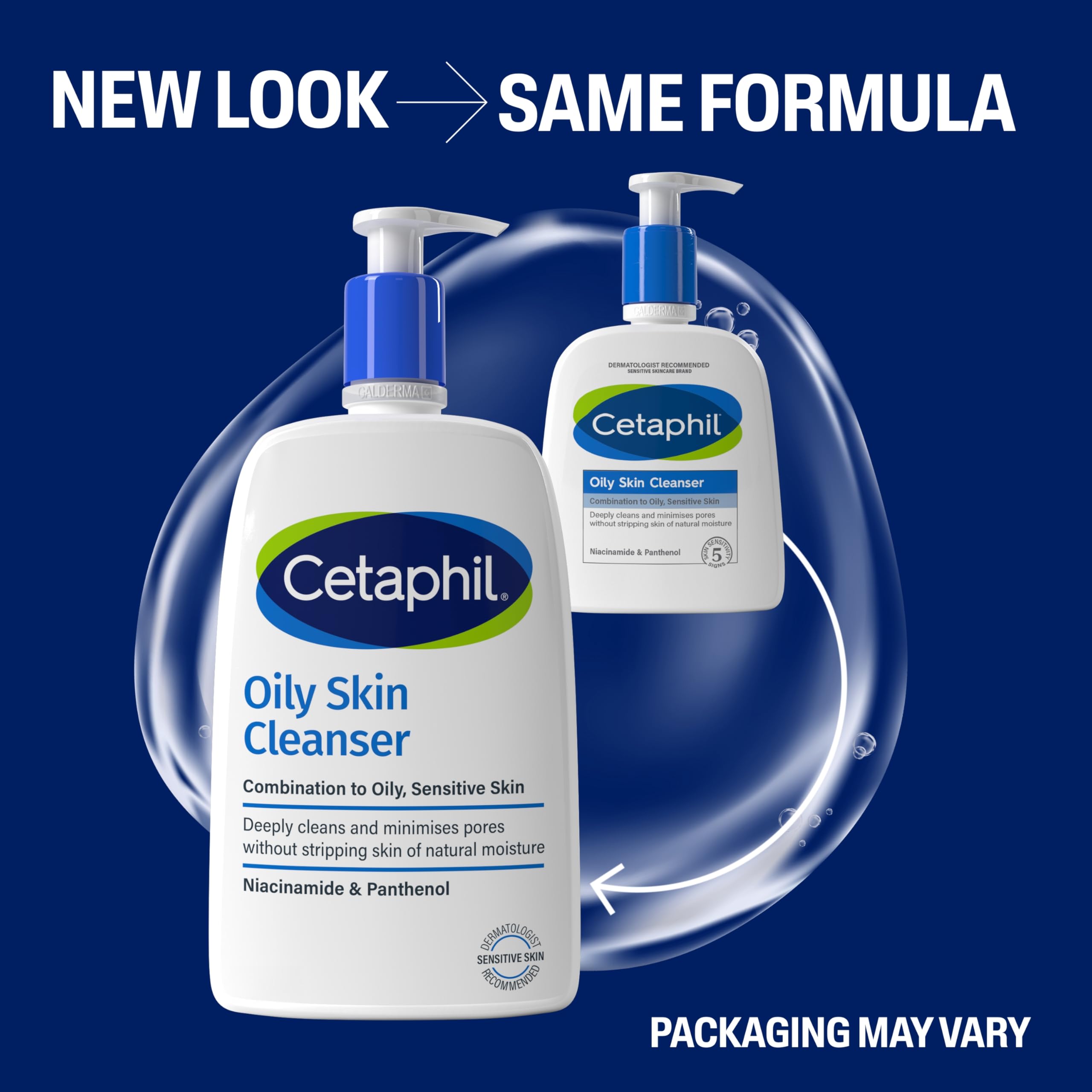 Cetaphil Oily Skin Cleanser, 473ml, Face Wash, For Combination to Oily Sensitive Skin, With Niacinamide, Packaging May Vary