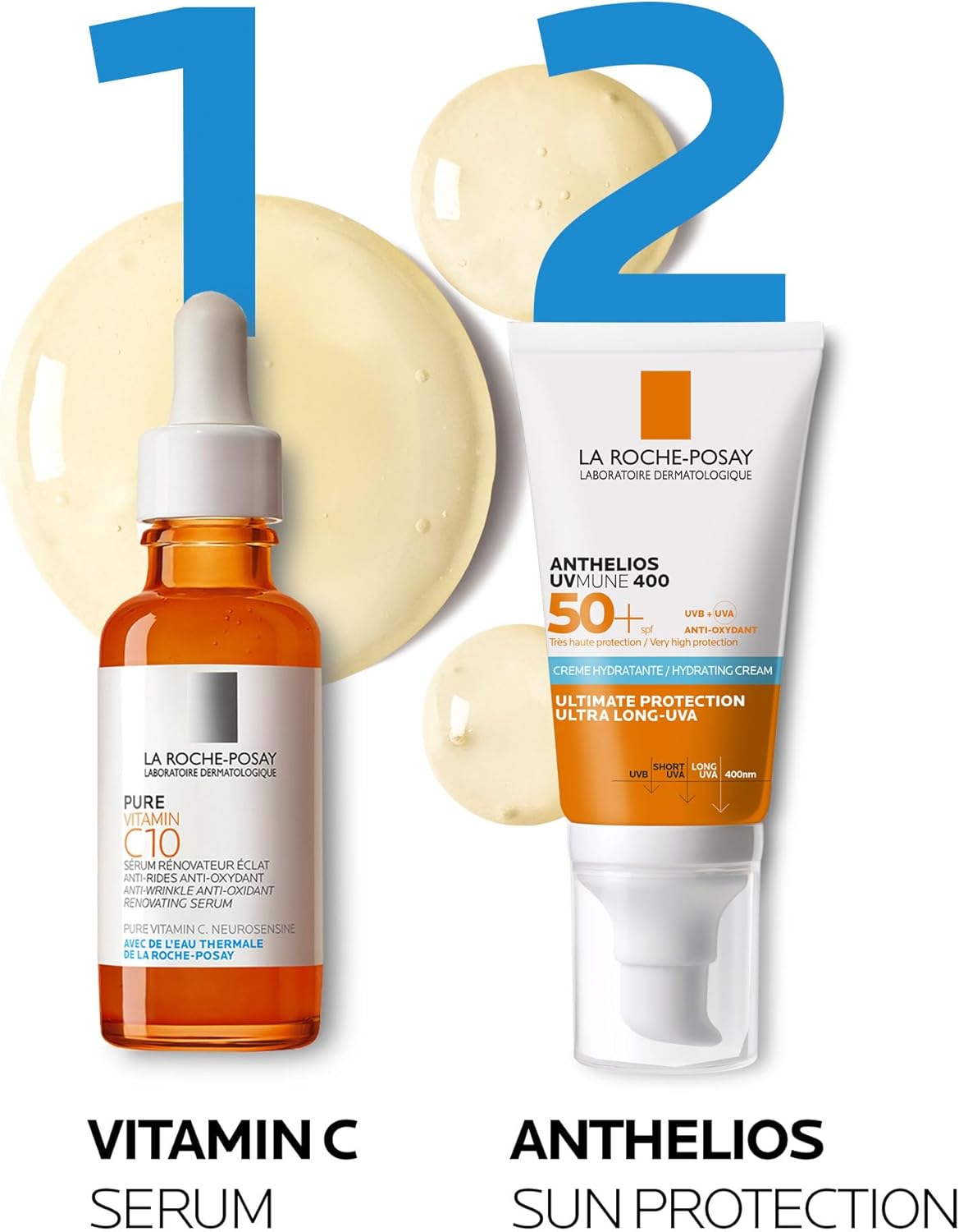 La Roche-Posay Anthelios UVMune 400 Hydrating Cream SPF50+, Face Sunscreen For Dry Sensitive Skin, Ultra Long UVA Protection, Fragrance Free, Water Sweat Sand Resistant, Non-Greasy, 50ml