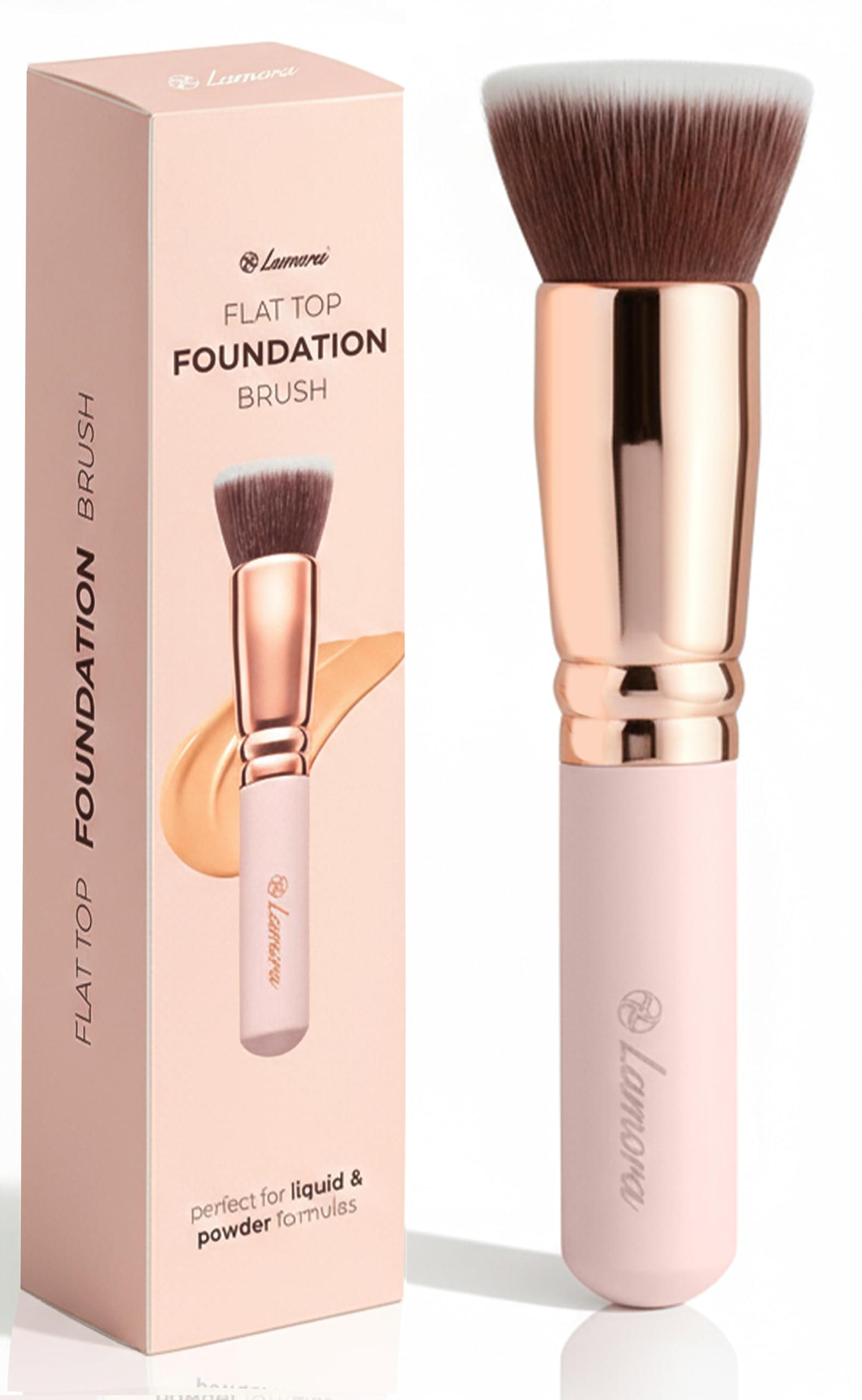 LAMORA Concealer Makeup Brush Under Eye - Angled Flat Top Kabuki Nose Contour Brush - Ideal for Concealing Blending Setting Buffing with Powder Liquid Cream Cosmetic - Small Makeup Foundation Brush Halalzen