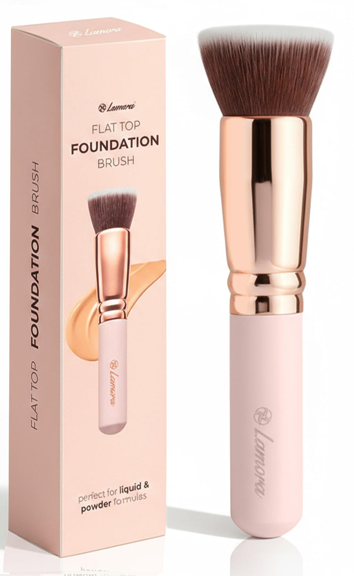 LAMORA Concealer Makeup Brush Under Eye - Angled Flat Top Kabuki Nose Contour Brush - Ideal for Concealing Blending Setting Buffing with Powder Liquid Cream Cosmetic - Small Makeup Foundation Brush Halalzen