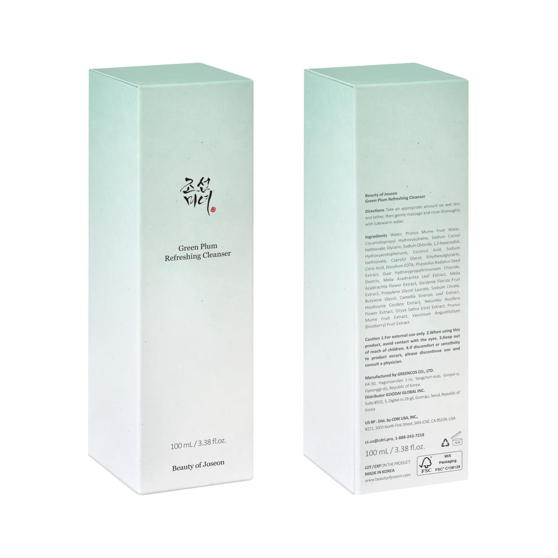 Beauty of Joseon Green Plum Refreshing Cleanser (100ml, 3.38 fl.oz.)
