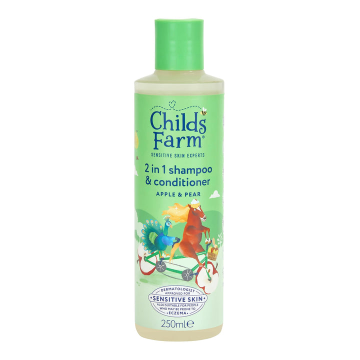 Childs Farm 2 in 1 Hair Shampoo and Conditioner, Gentle Tear Free, Apple and Pear Fragrance, Children, Kids, Baby, 250ml Halalzen