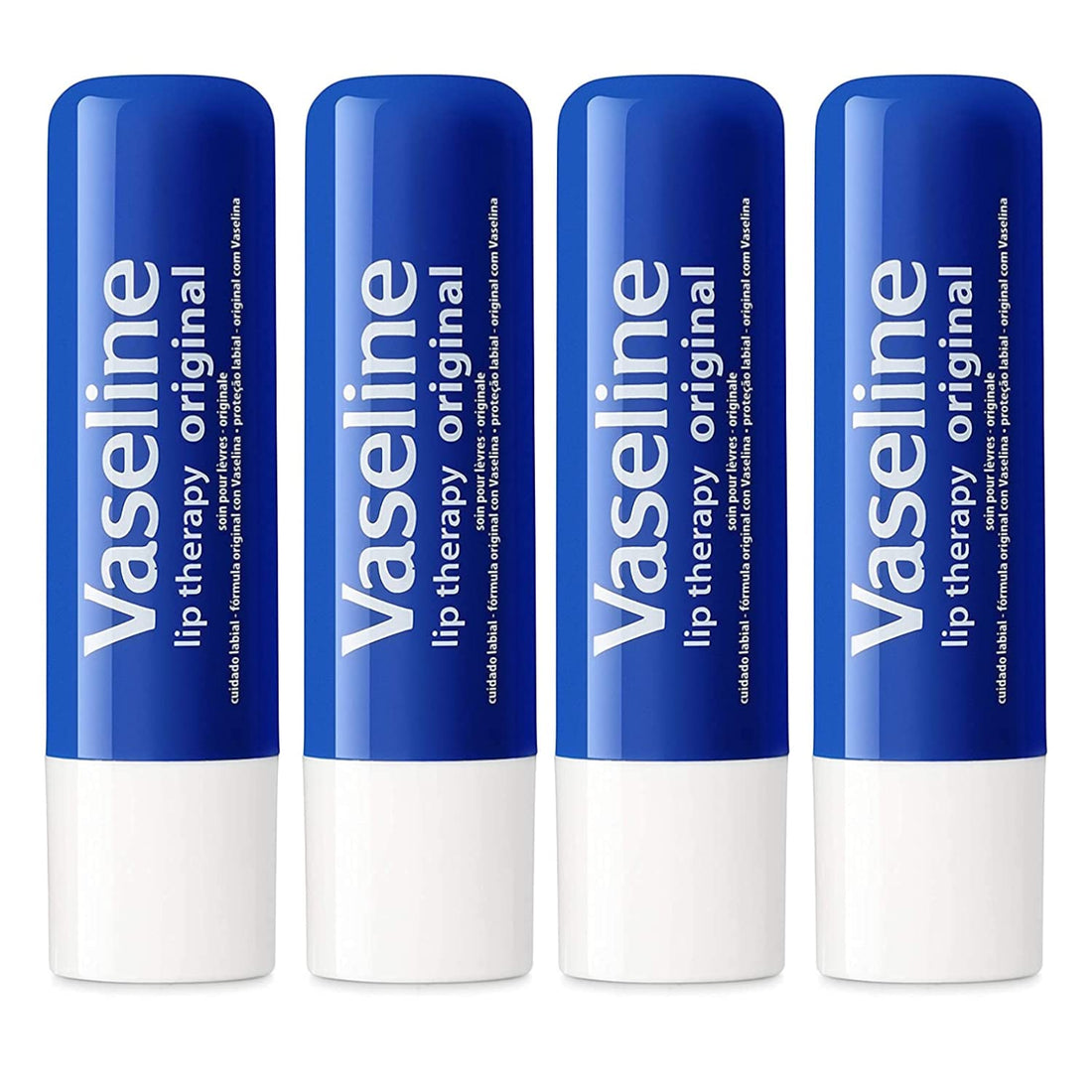 Vaseline Lip Therapy Stick | Original Petroleum Jelly Vaseline Lip Balm for Soft Lips | 4.8g each (4 Pack) Halalzen