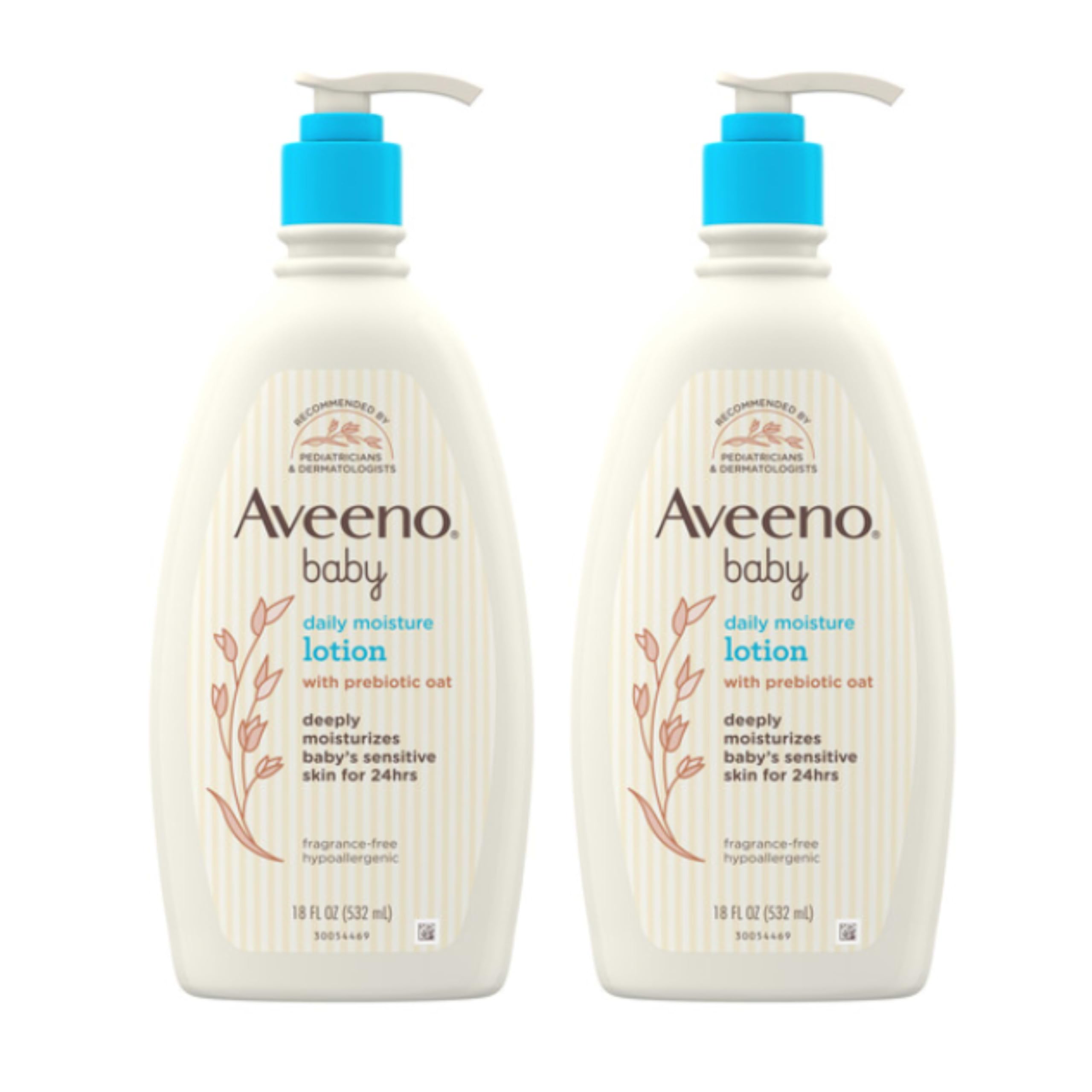 Aveeno Baby Daily Moisture Body Lotion for Sensitive Skin, Hypoallergenic Moisturizing Baby Lotion with Nourishing Oatmeal to Deeply Moisturize Baby's Skin, Fragrance-Free, 18 fl. oz Halalzen