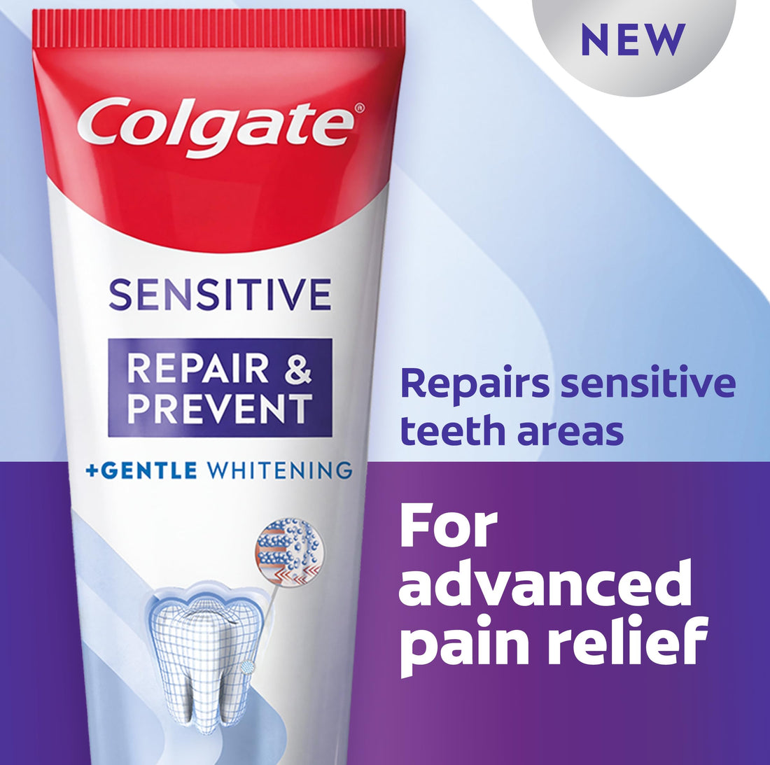 Colgate Sensitive Repair & Prevent + Gentle Whitening Toothpaste 75ml, Toothpaste for Sensitive Teeth, Acts in 1 Minute, Seals and Repairs Sensitive Areas of Teeth, Prevents Pain Coming Back