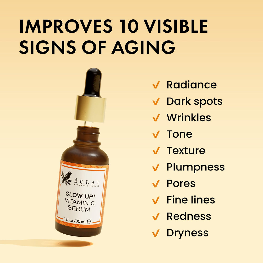 Eclat Skincare Hyaluronic Acid Serum for Face – 2.5% Hyaluronic Acid + 3% B5, Vitamin C & E - Hydrating Anti Aging & Anti Wrinkle Face Serum - Moisturizing & Plumping Formula for Smooth Skin 30 ml