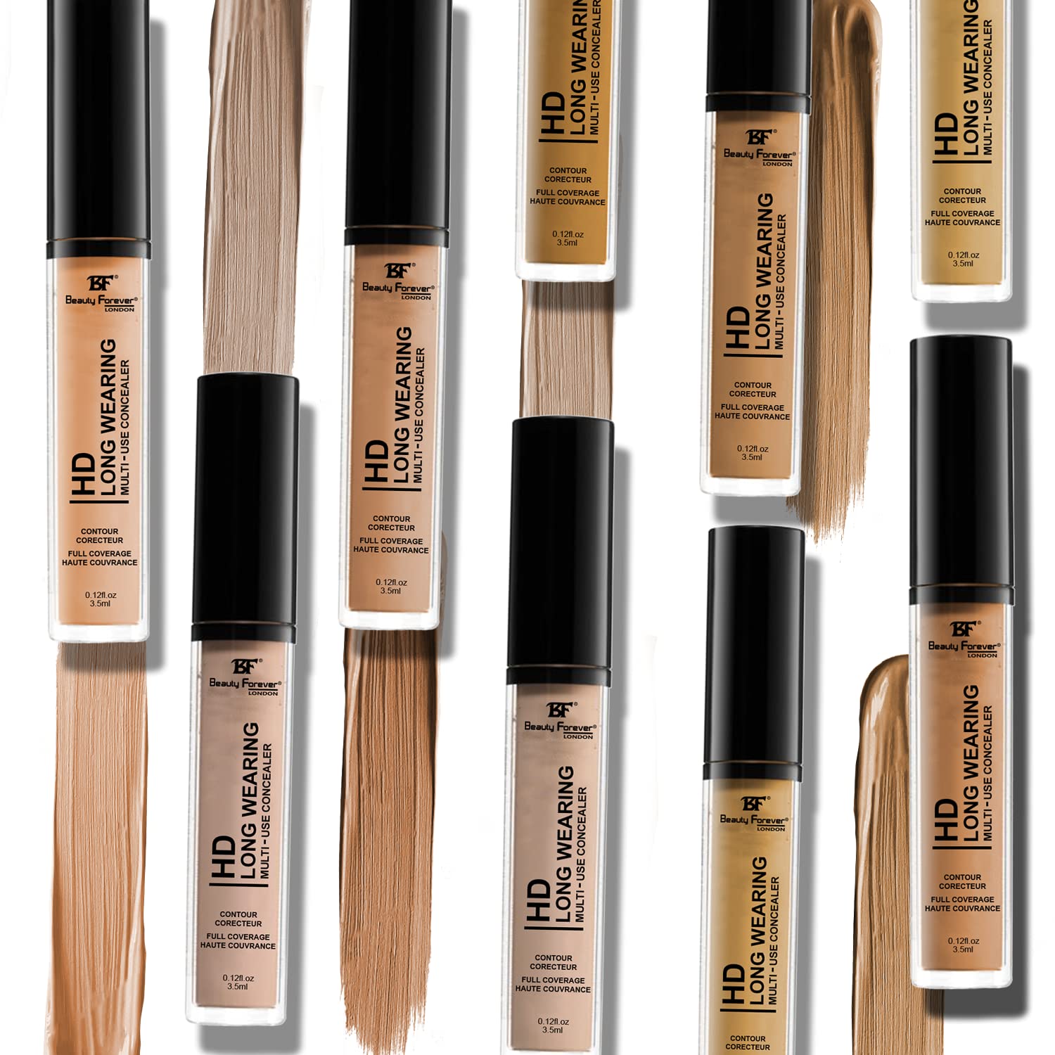 Beauty Forever HD Long Wearing Multi-use Concealer, Emollient Rich Formula, Creamy & Blend-able, 3.5ml (04 SAND) Halalzen