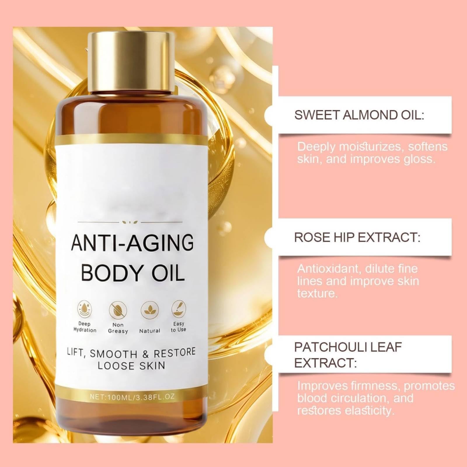 Skincu Anti-Aging Body Oil, 2026 Glow Remedy Oil Skin Tightening, Collagen Oil for Skin Tightening for Crepey Skin, Lightweight and Non Greasy, Plant-Based Formula for Women and Men (1Pc)